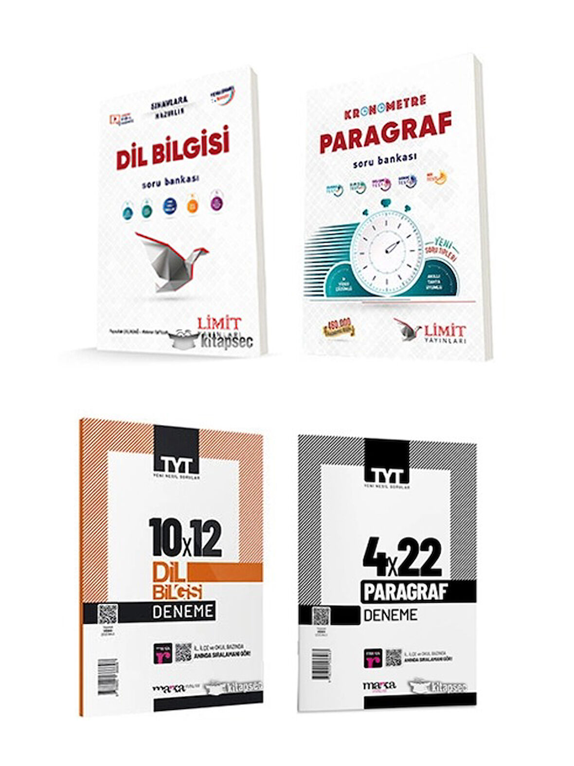 2025 TYT Paragraf Dil Bilgisi Marka Yayınları Deneme ve Limit Soru Bankası 4 Kitap Set