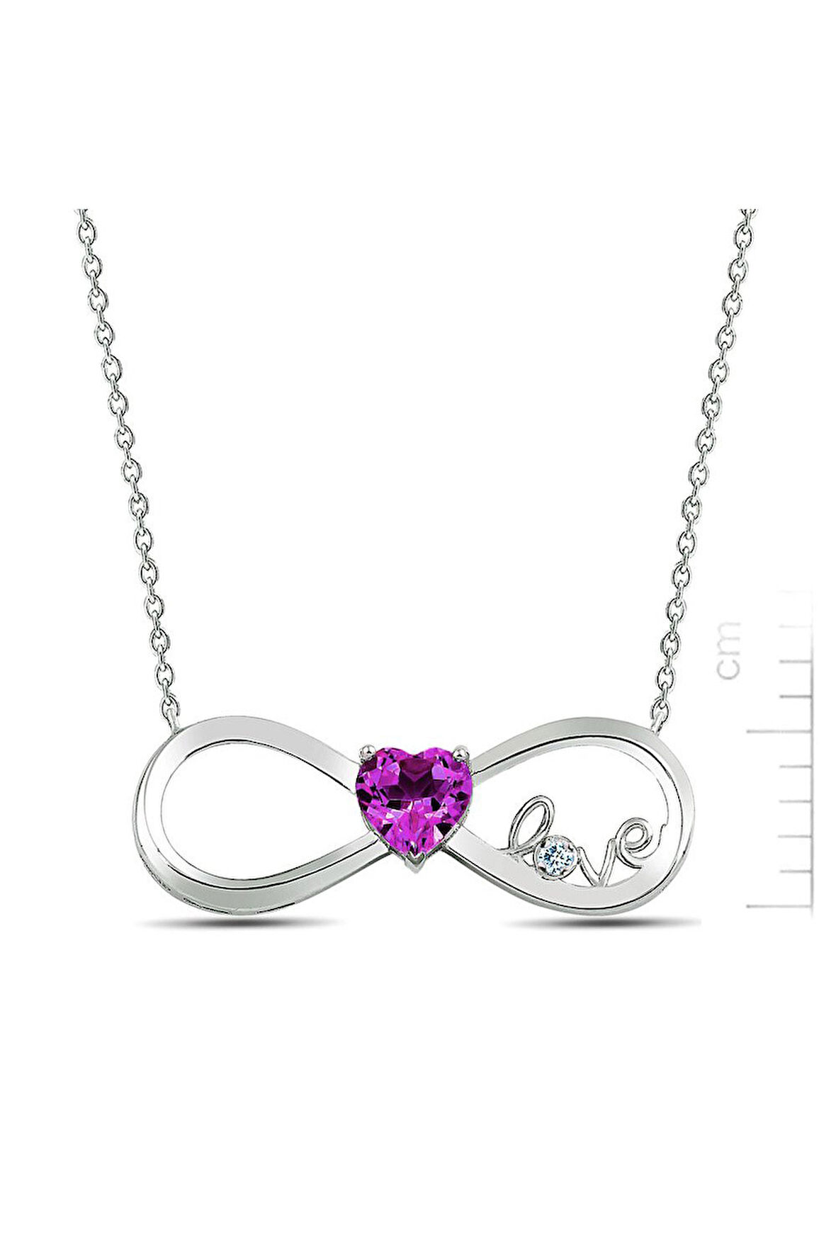 925 Ayar Ametist 'Sonsuz Aşkıma' Pırlanta Kolye (GPK0015)