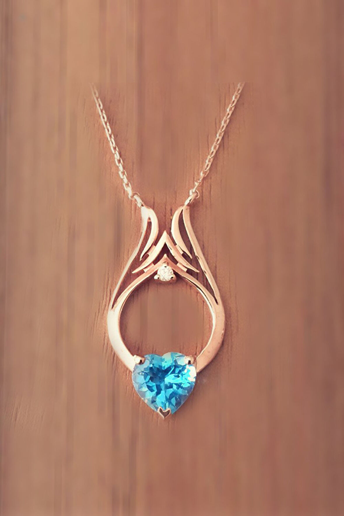 925 Ayar Kalpli Melek Kanadı Pırlanta Kolye (GPK0042)