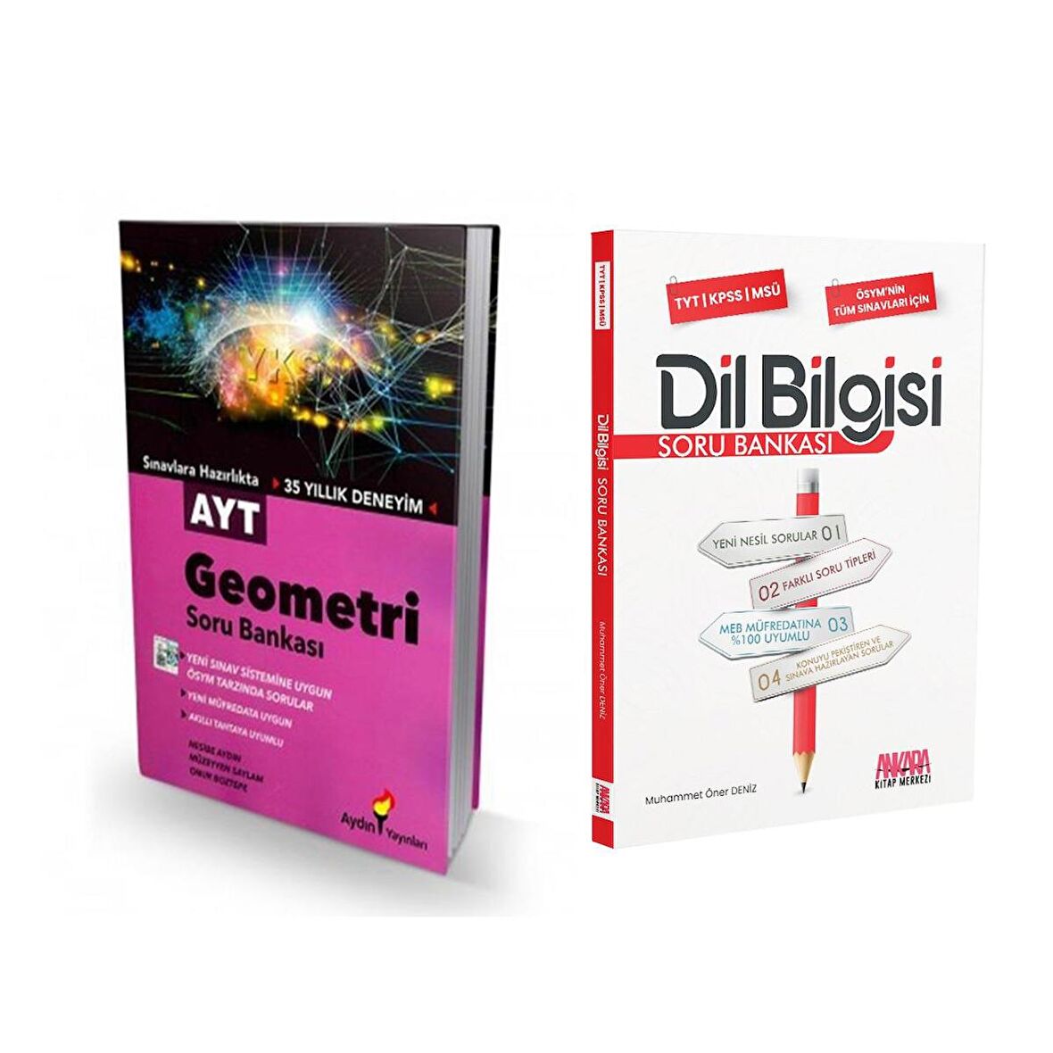 Aydın Yayınları AYT Geometri ve AKM Dil Bilgisi Soru Bankası Seti 2 Kitap