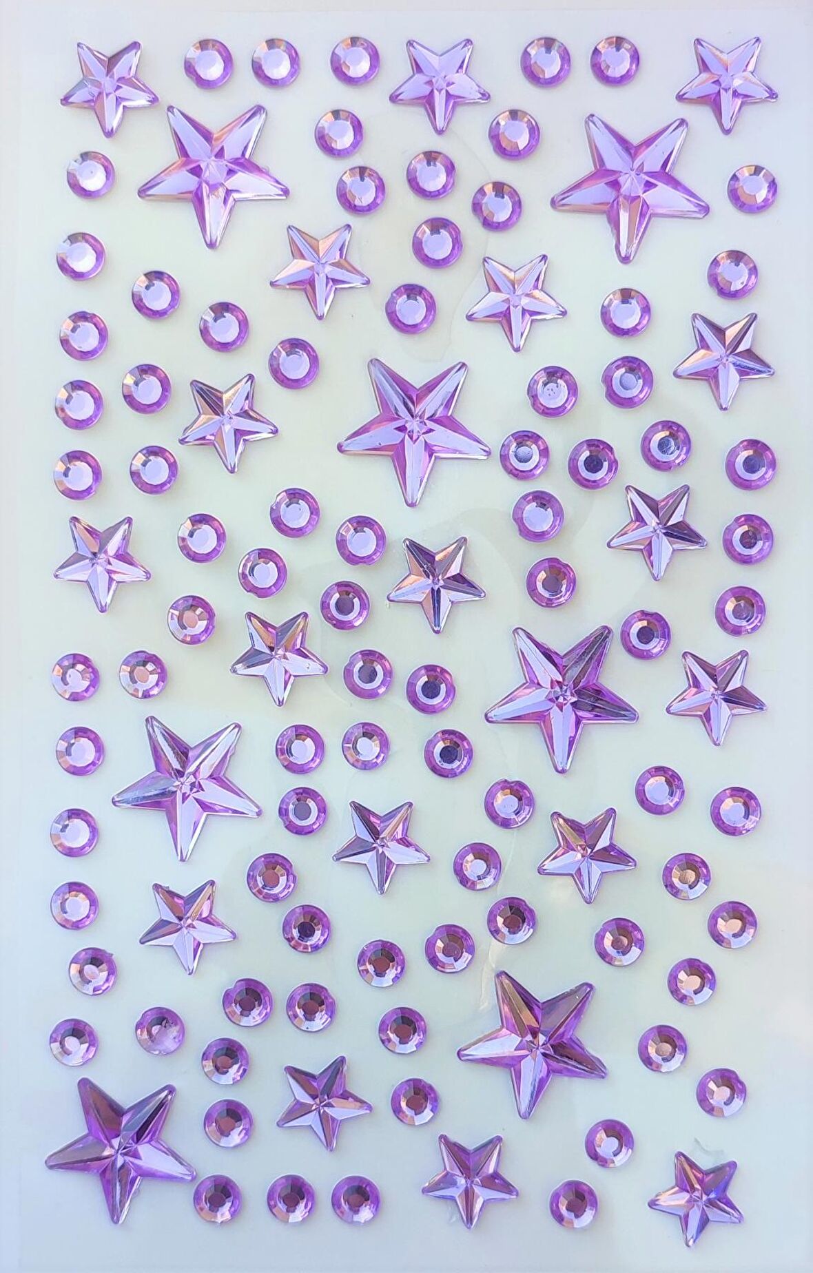 Taş Sticker Yapışkanlı Saç, Yüz, Tırnak, Makyaj ve Süs Taşı Işıltılı Parlak Mor Yıldız