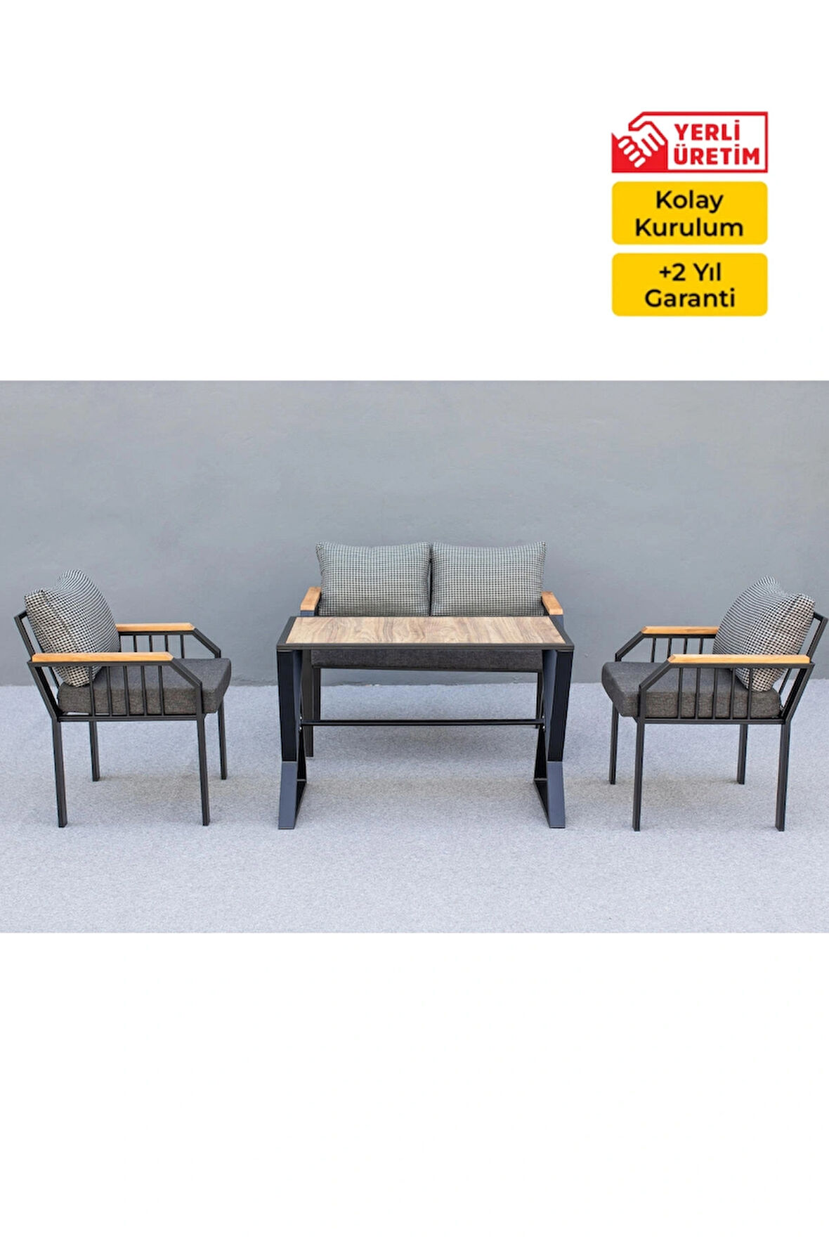 60x20 Grandluxe Lux Bahçe Seti 2+1+1+Masa