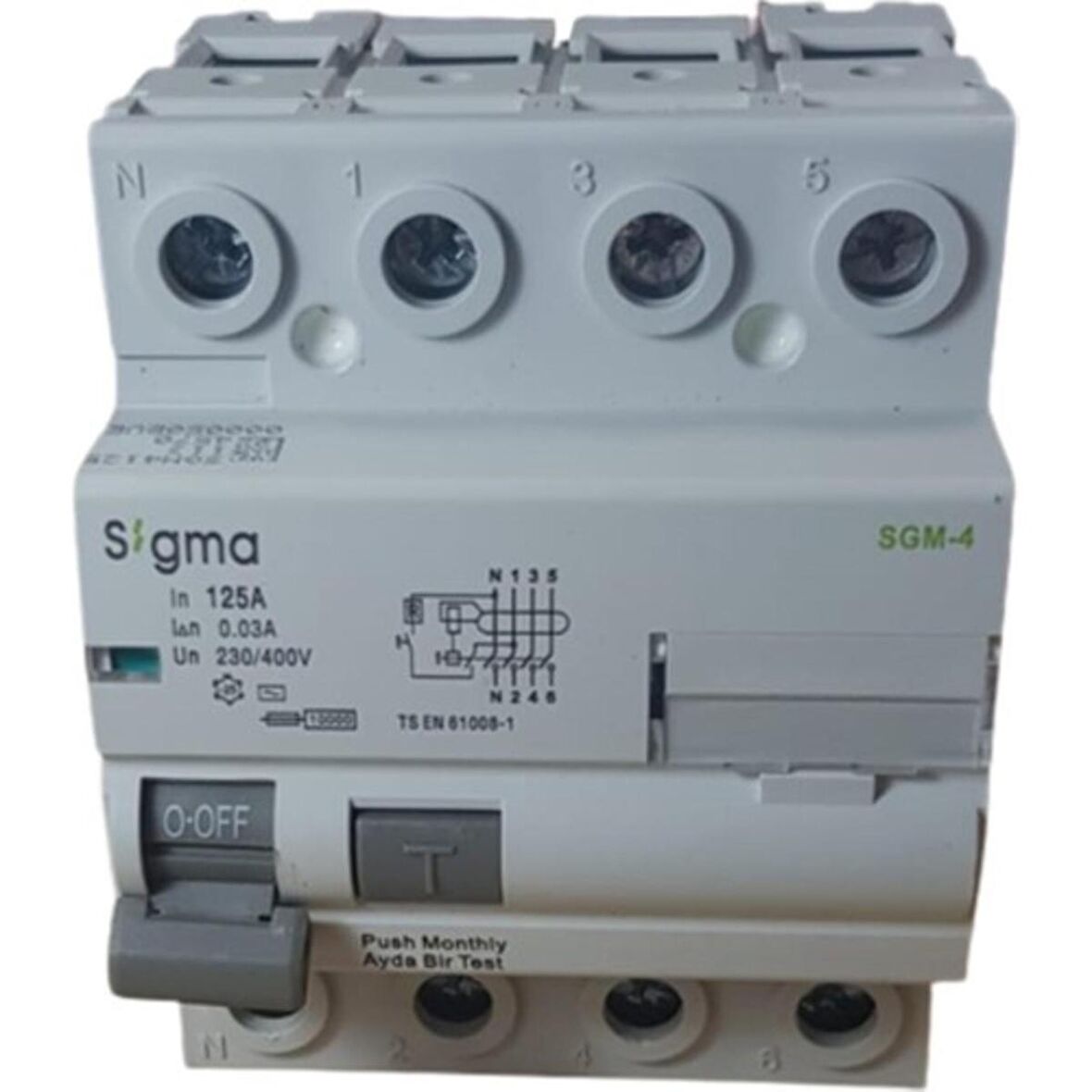 4X125A 30MA KAÇAK AKIM RÖLESİ (5Lİ) SİGMA