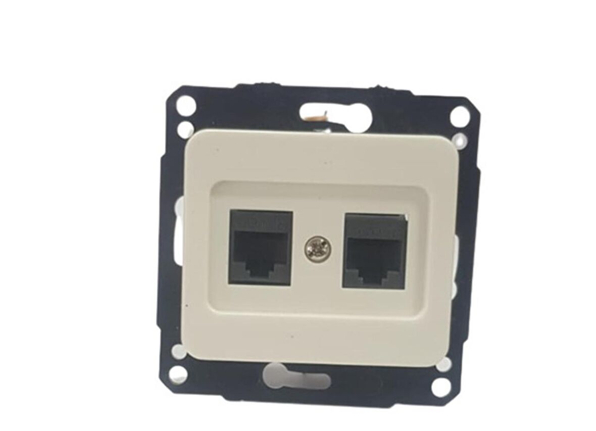 KELEBEK BEYAZ 2XRJ45 PRİZ (10ADET) METESAN