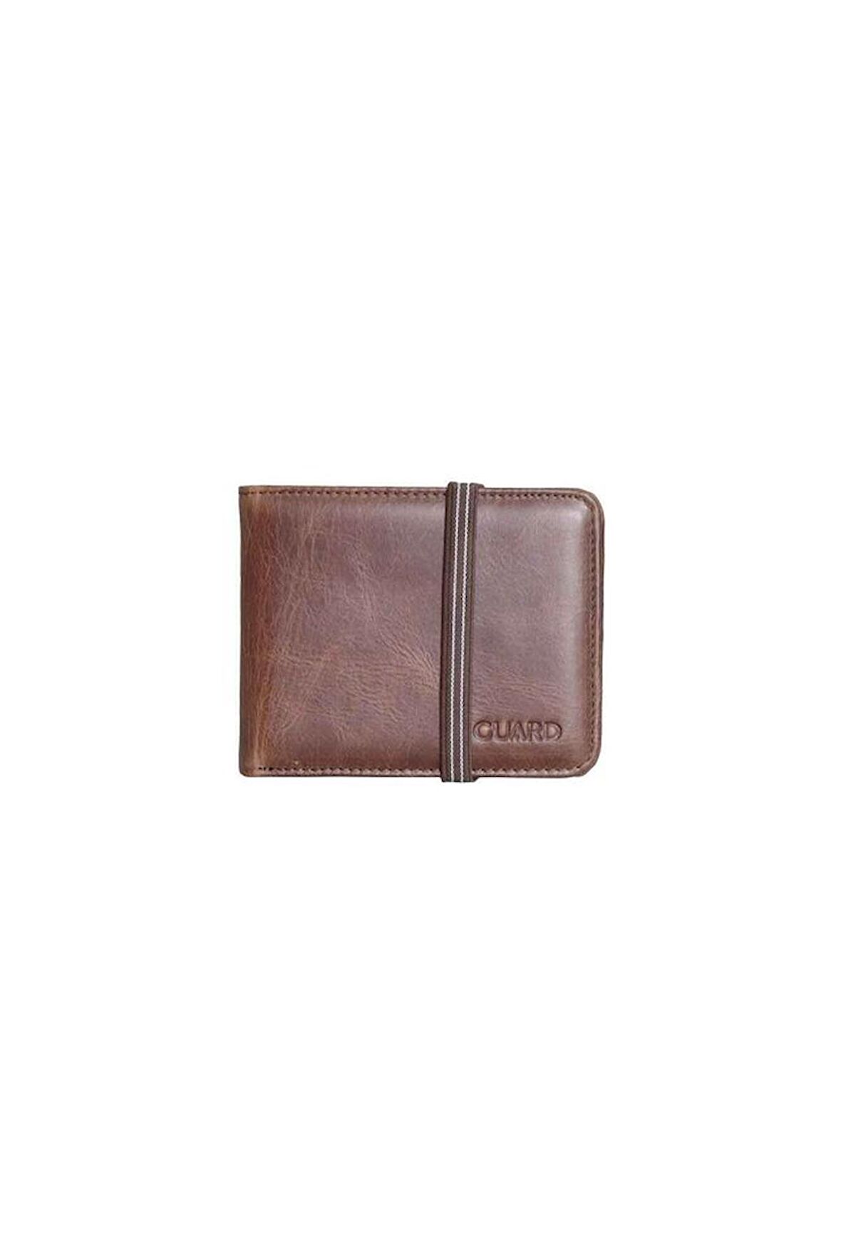 Guard Lastikli Spor Hakiki Deri Antik Kahverengi Cüzdan - GRD2403XW22535