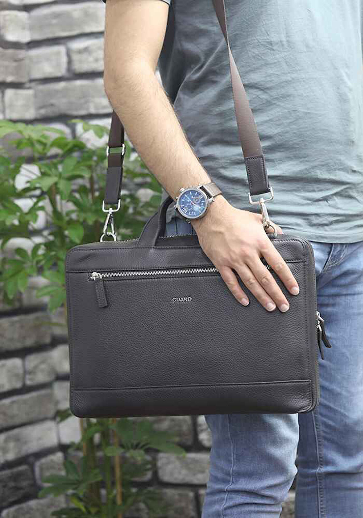 Guard Kahverengi Hakiki Deri Notebook Laptop ve Evrak Çantası - GRD2412WT685