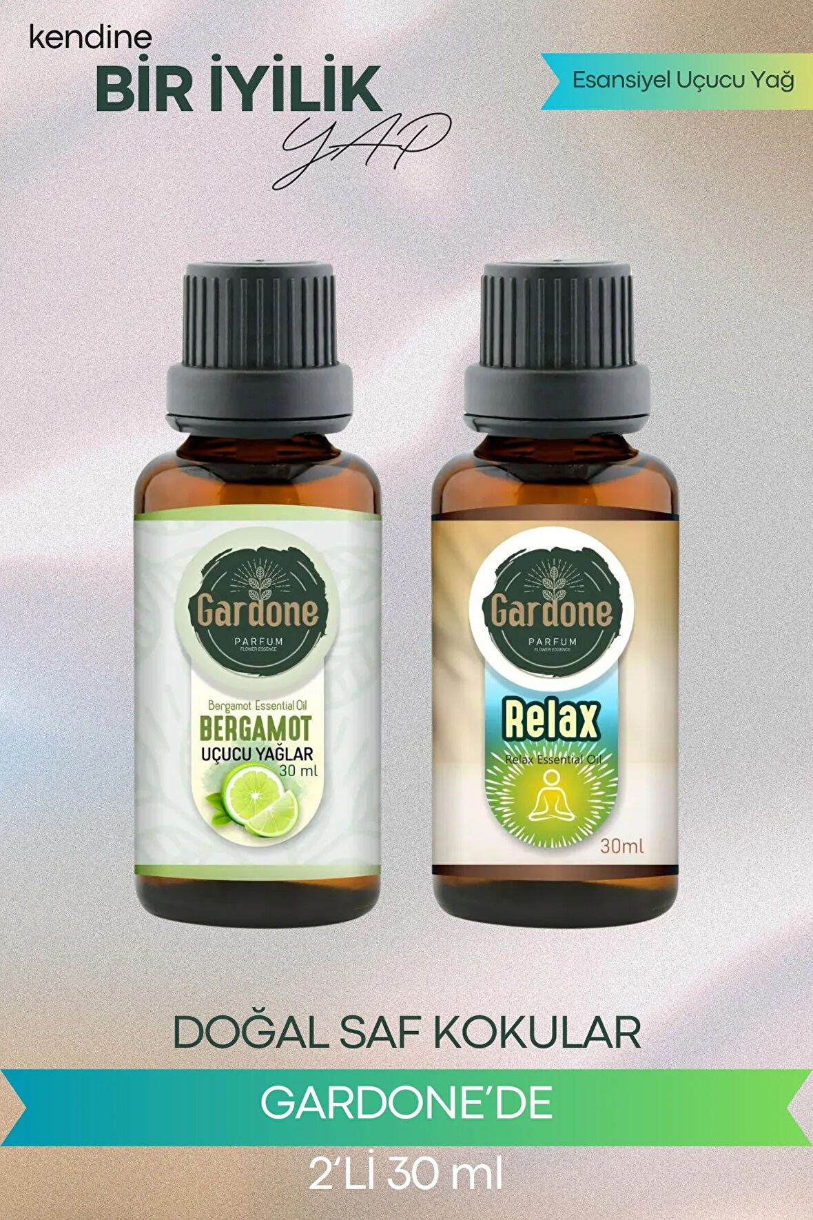 Bergamot + Relax (Oda Kokusu Aroma Terapi Buhurdanlık/Difüzör Yağı) Set 2 Adet x 30 ml