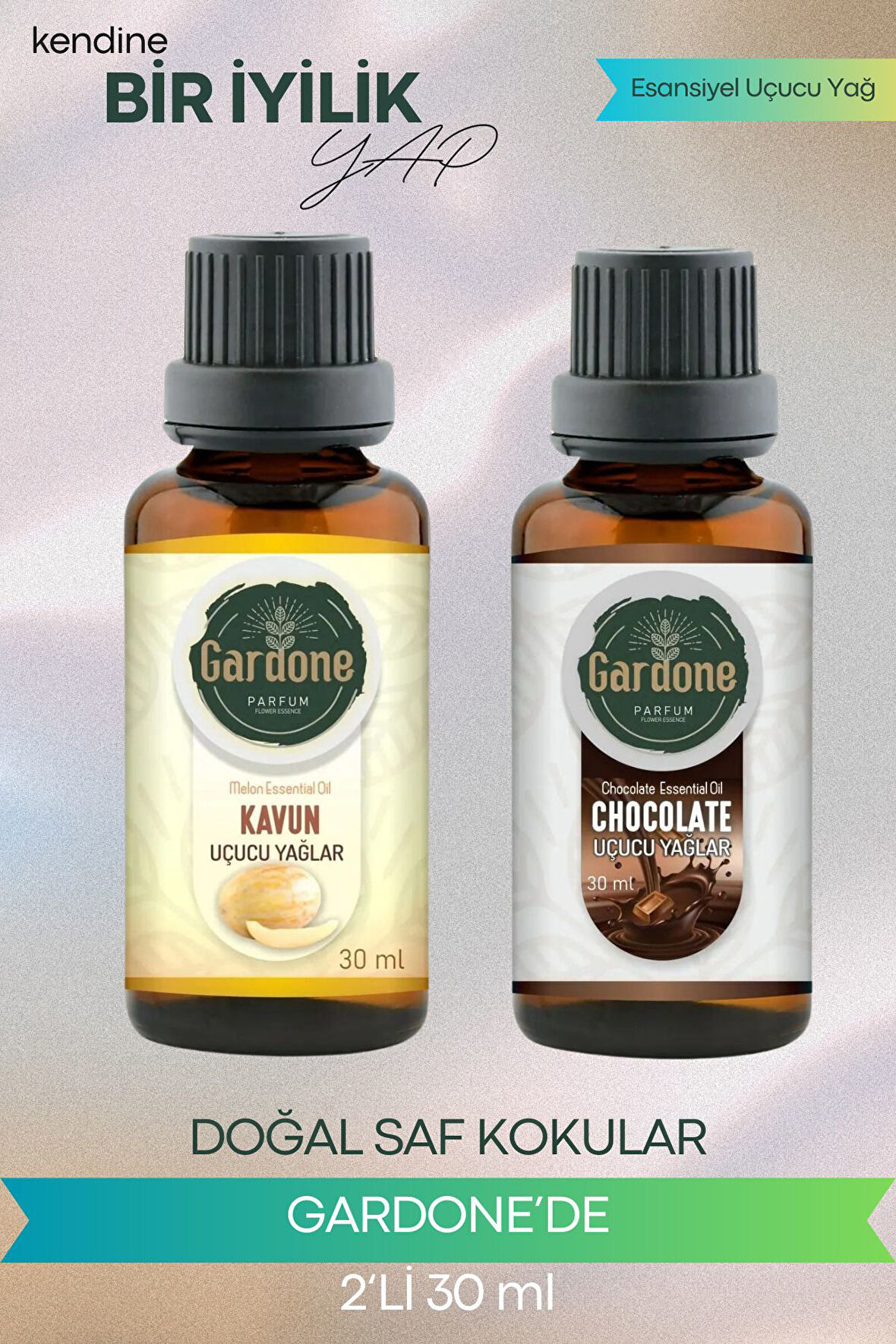 Kavun + Çikolata (Oda Kokusu Aroma Terapi Buhurdanlık/Difüzör Yağı) Set 2 Adet x 30 ml
