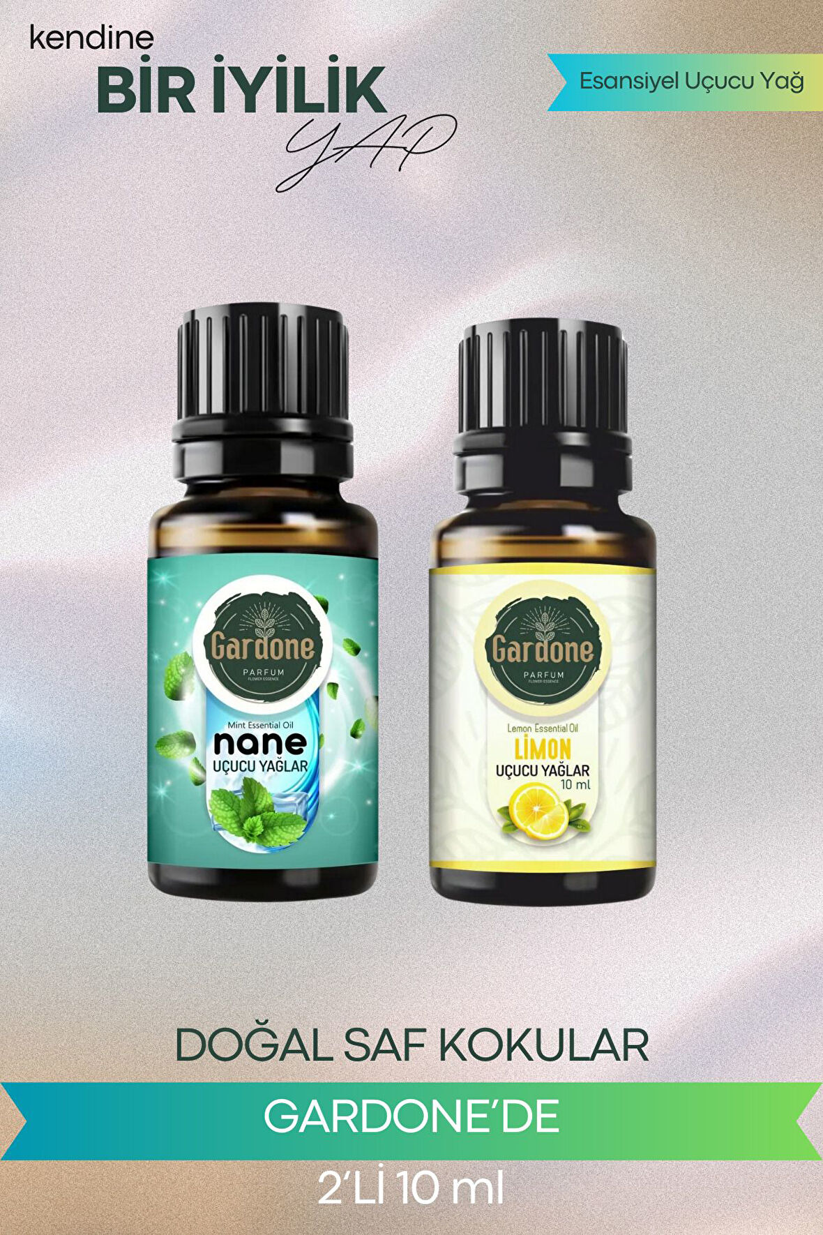 Nane + Limon (Oda Kokusu Aroma Terapi Buhurdanlık/Difüzör Yağı) Set 2 Adet x 10 ml