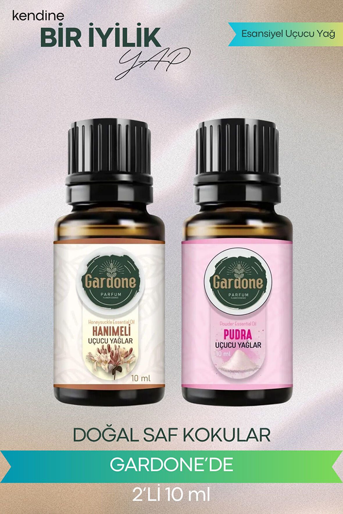 Pudra + Hanımeli (Oda Kokusu Aroma Terapi Buhurdanlık/Difüzör Yağı) Set 2 Adet x 10 ml