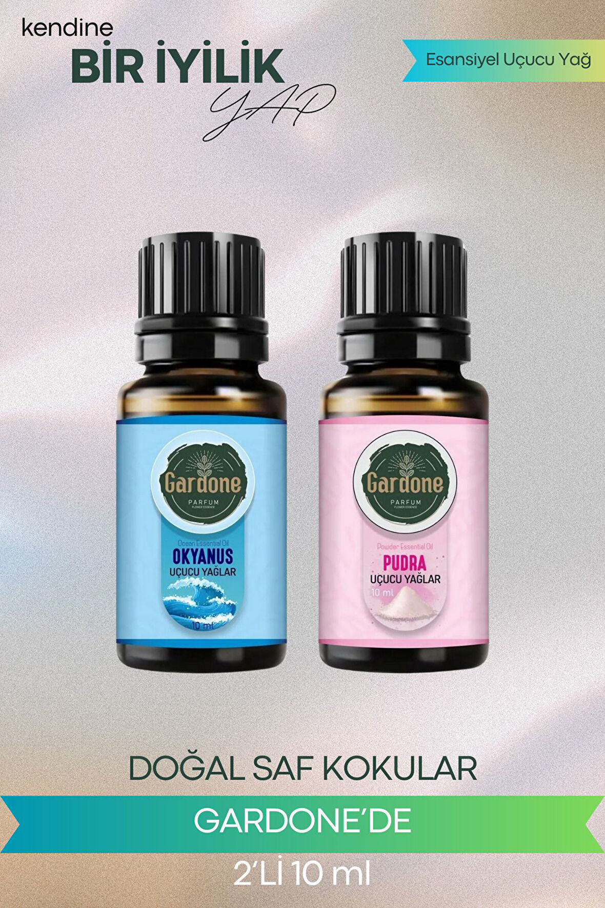 Pudra + Okyanus (Oda Kokusu Aroma Terapi Buhurdanlık/Difüzör Yağı) Set 2 Adet x 10 ml