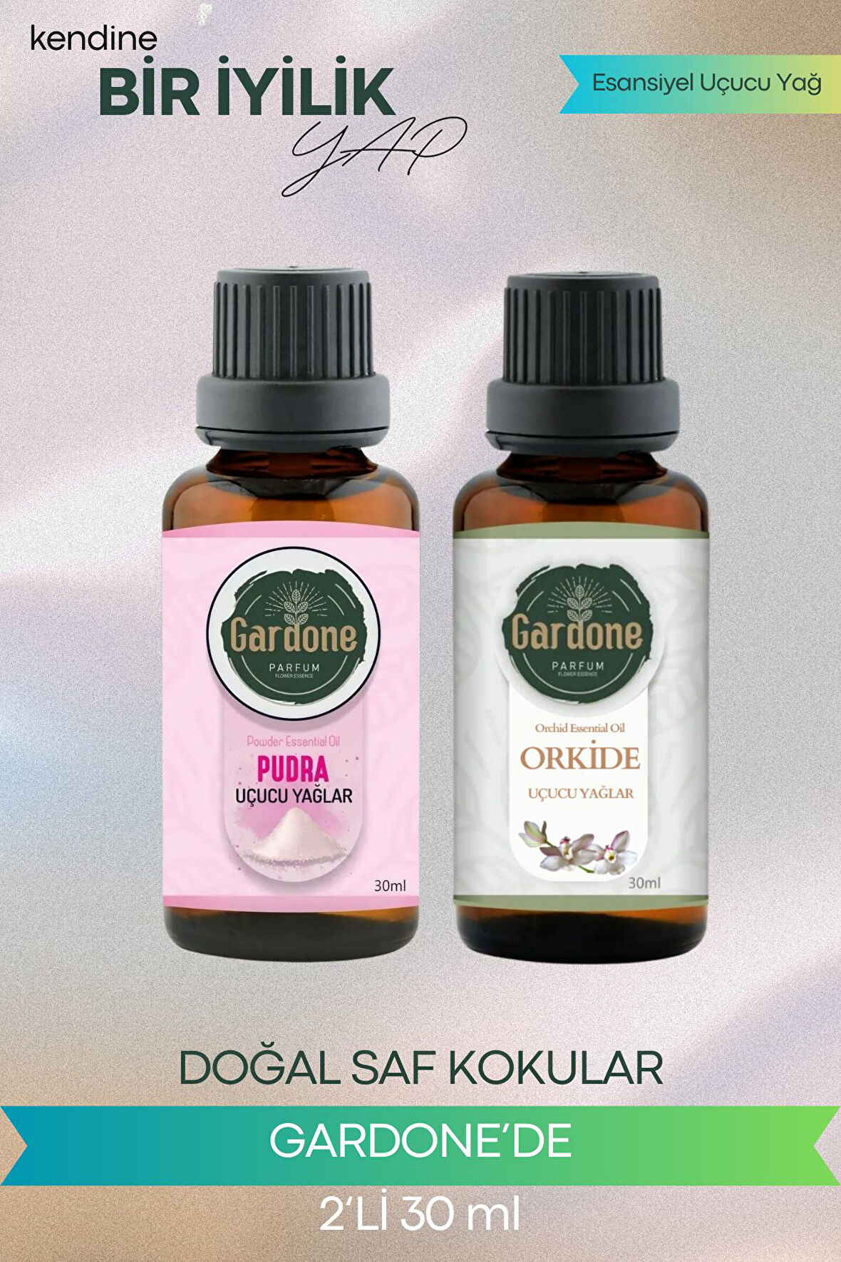 Pudra + Orkide (Oda Kokusu Aroma Terapi Buhurdanlık/Difüzör Yağı) Set 2 Adet x 30 ml