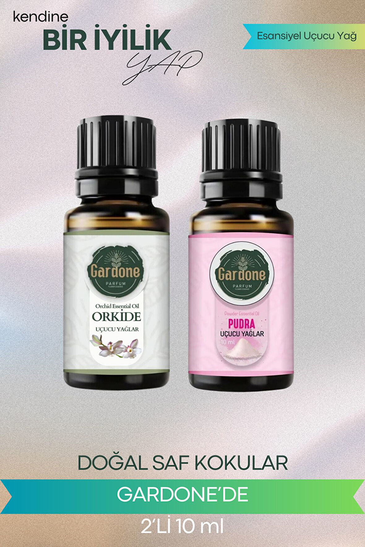 Pudra + Orkide (Oda Kokusu Aroma Terapi Buhurdanlık/Difüzör Yağı) Set 2 Adet x 10 ml