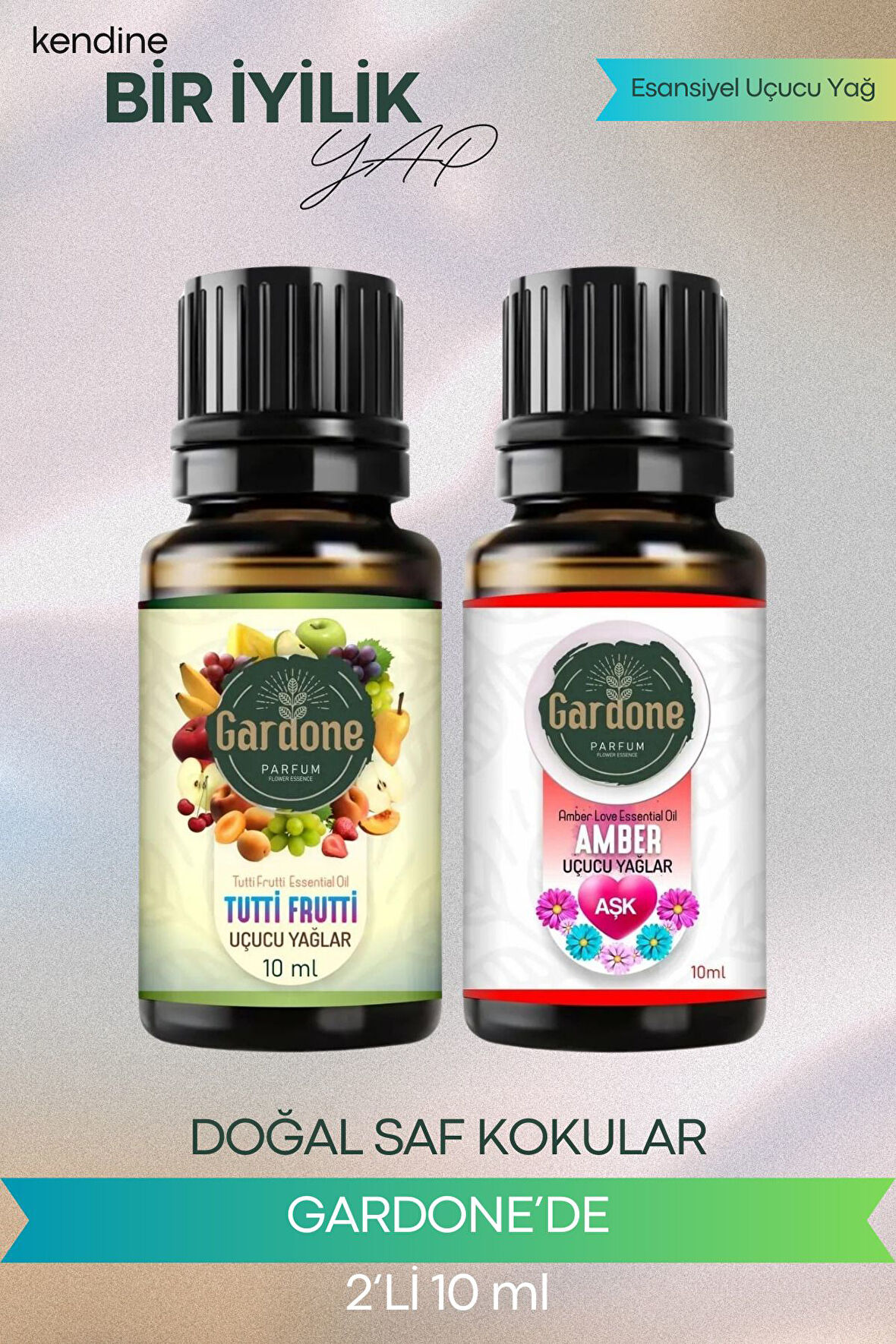 Tutti Frutti + Amber (Oda Kokusu Aroma Terapi Buhurdanlık/Difüzör Yağı) Set 2 Adet x 10 ml