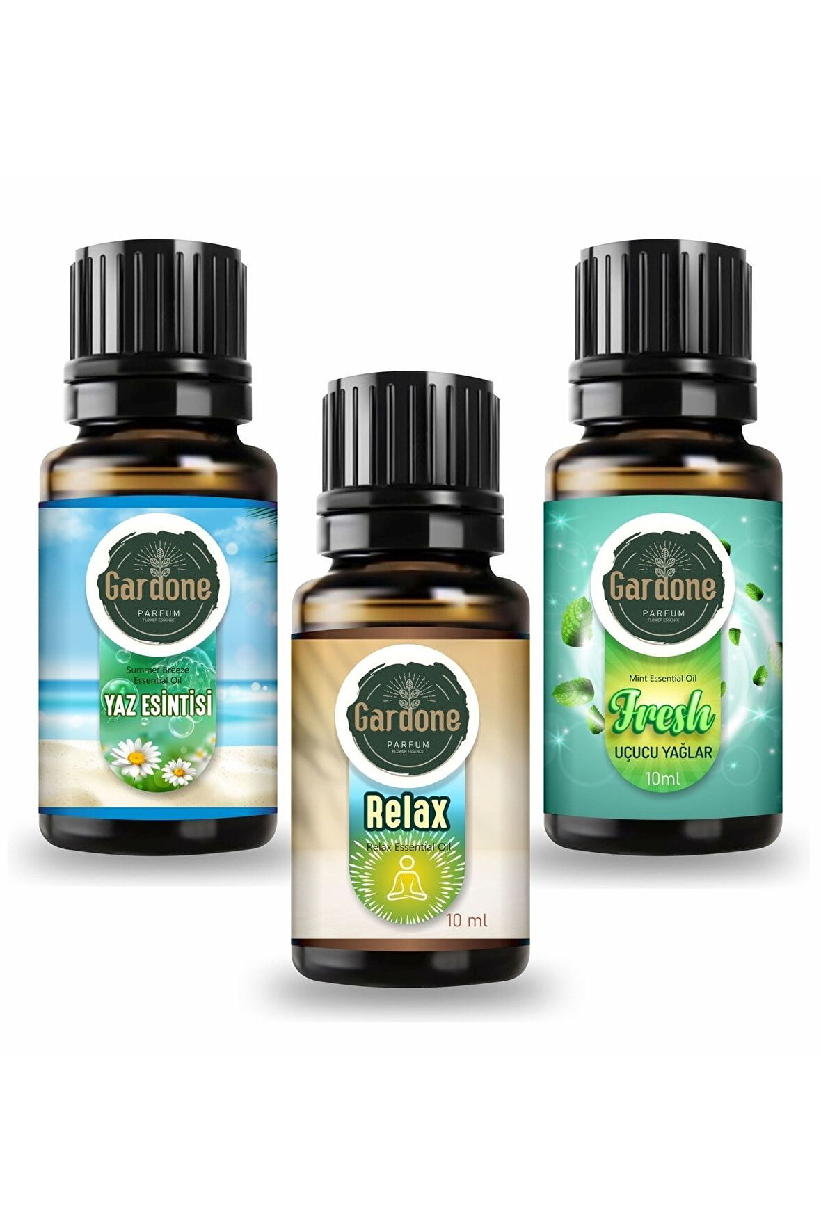 Yaz Esintisi + Relax + Fresh (Oda Kokusu Aroma Terapi Buhurdanlık/Difüzör Yağı) 3 Adet x 10 ml