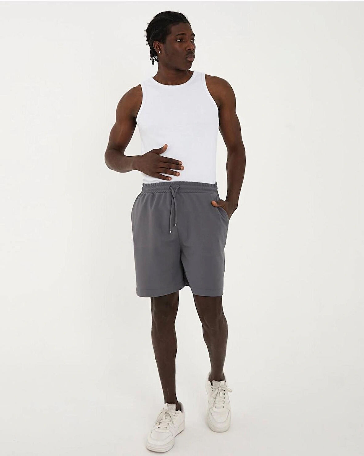 Gardolap VIP Giyim Erkek Boyfriend Kalıp Keten Karışımlı Likralı Bağlamalı Şort