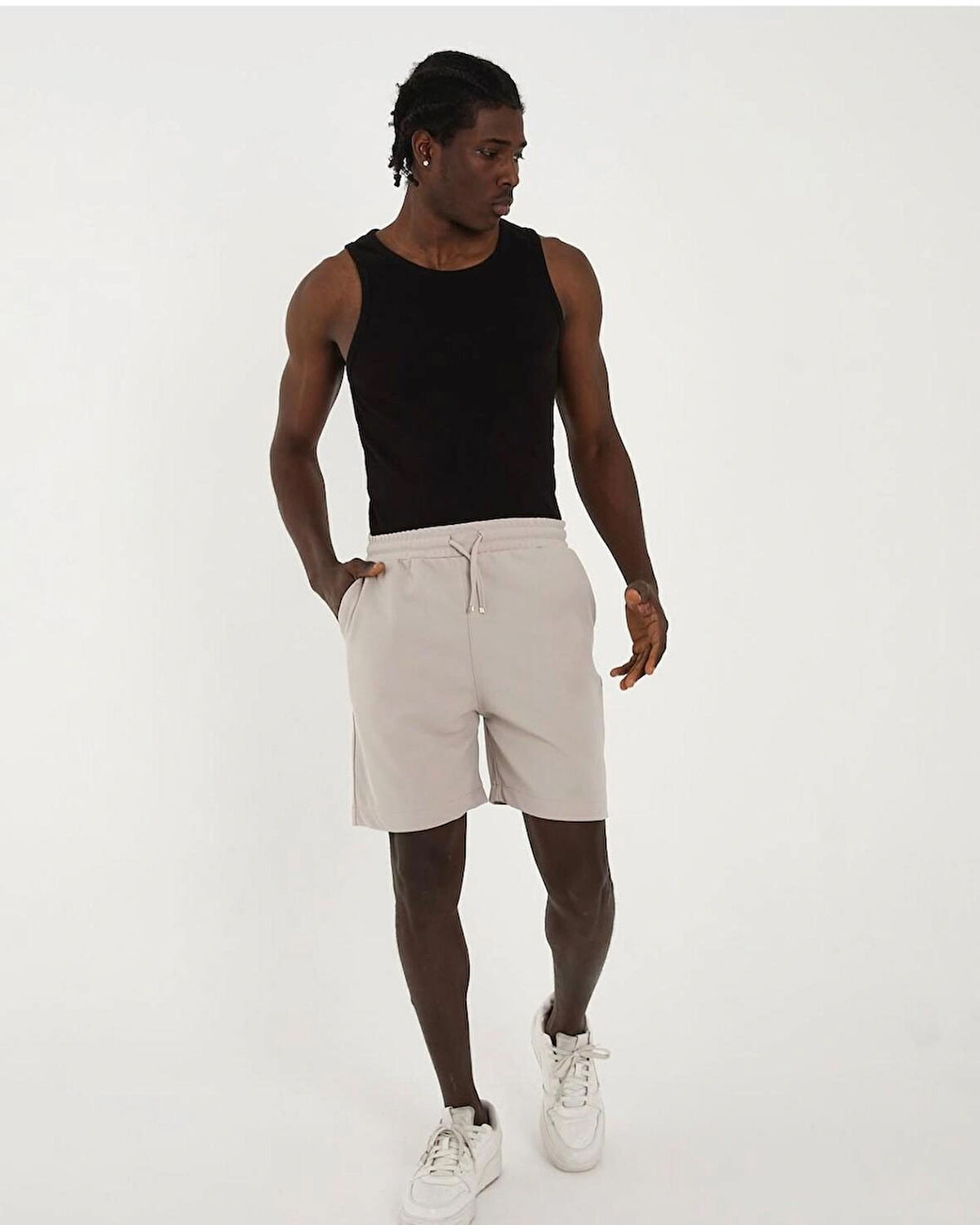 Gardolap VIP Giyim Erkek Boyfriend Kalıp Keten Karışımlı Likralı Bağlamalı Şort