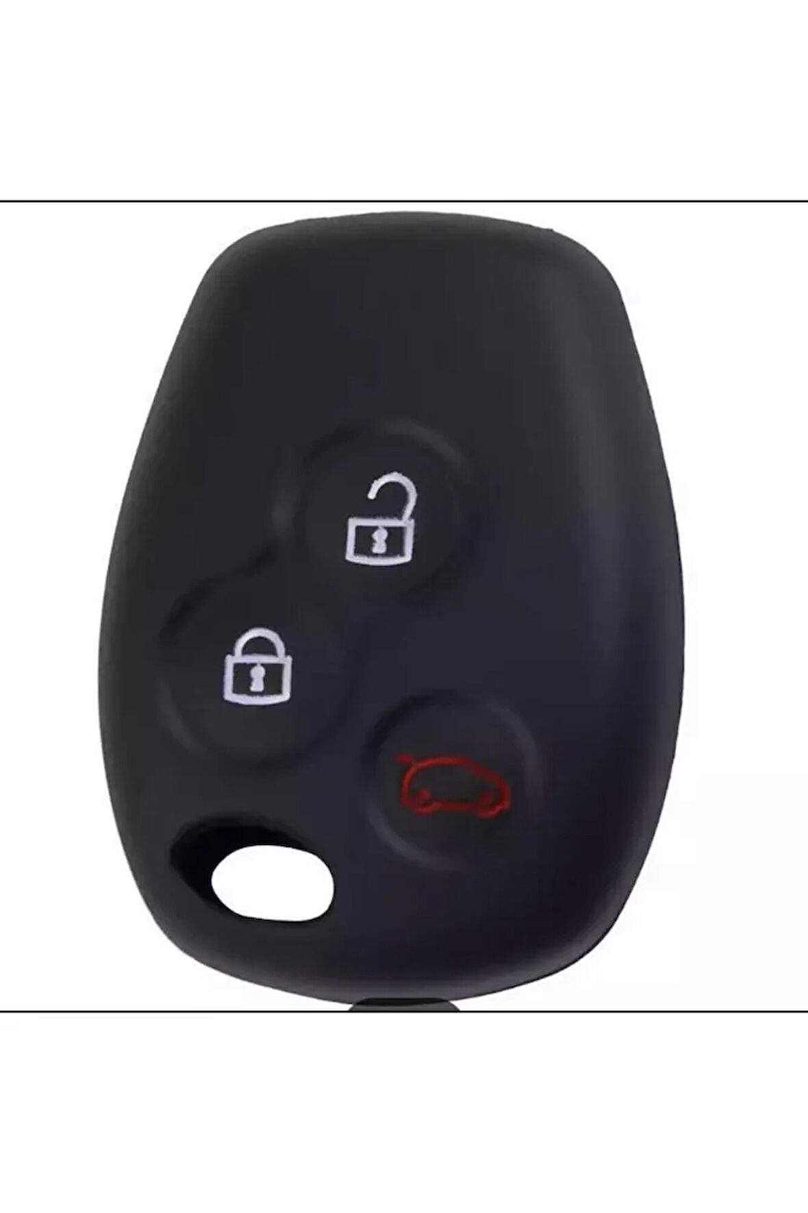 Clio Kangoo Megane Modus Laguna Scenic Silikon Anahtar Koruma Kılıfı Siyah Renk 3 Tuşlu