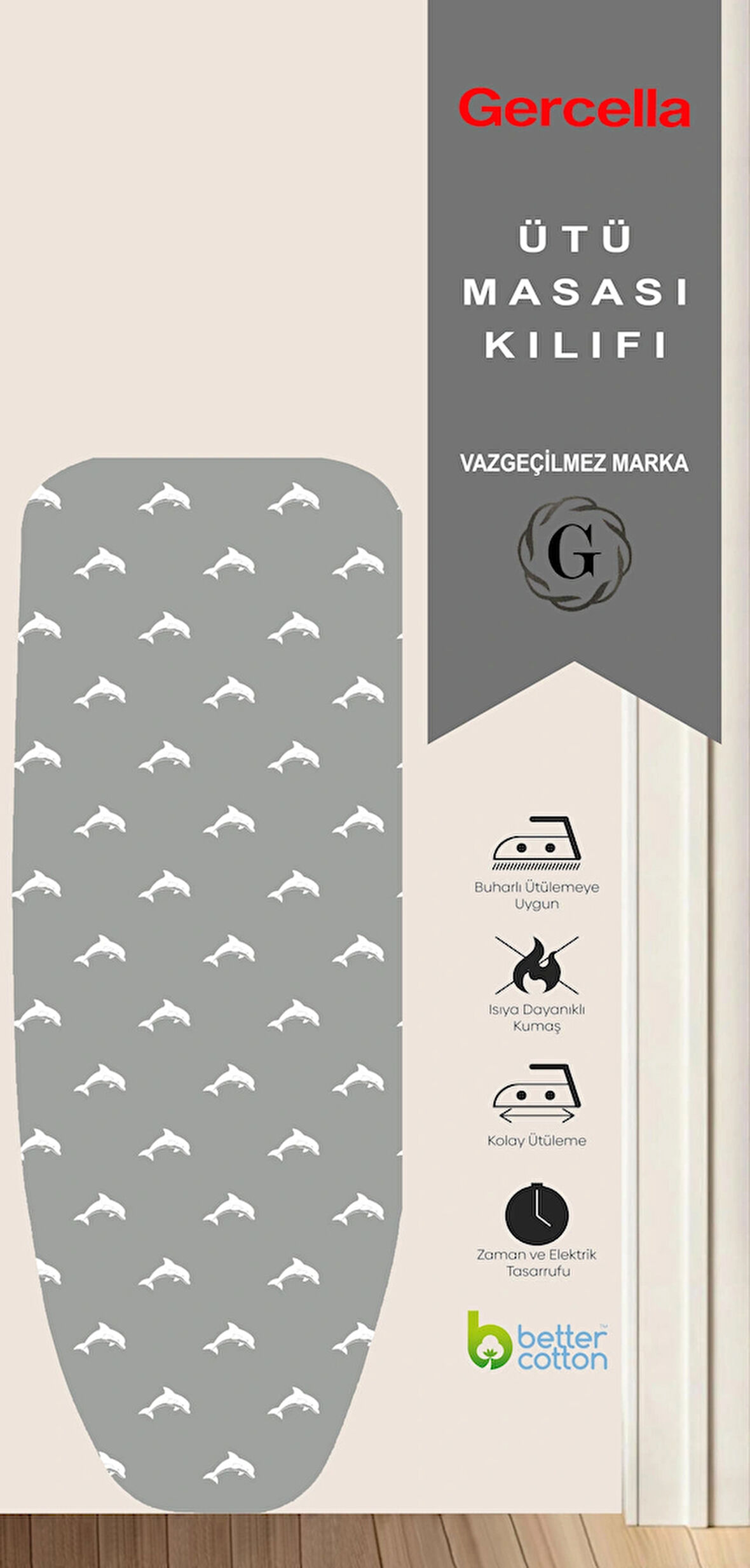 COMFORT YUNUS GRİ ÜTÜ MASASI KILIFI BEZİ ÖRTÜSÜ IRONING BOARD COVER EV GEREÇLERİ