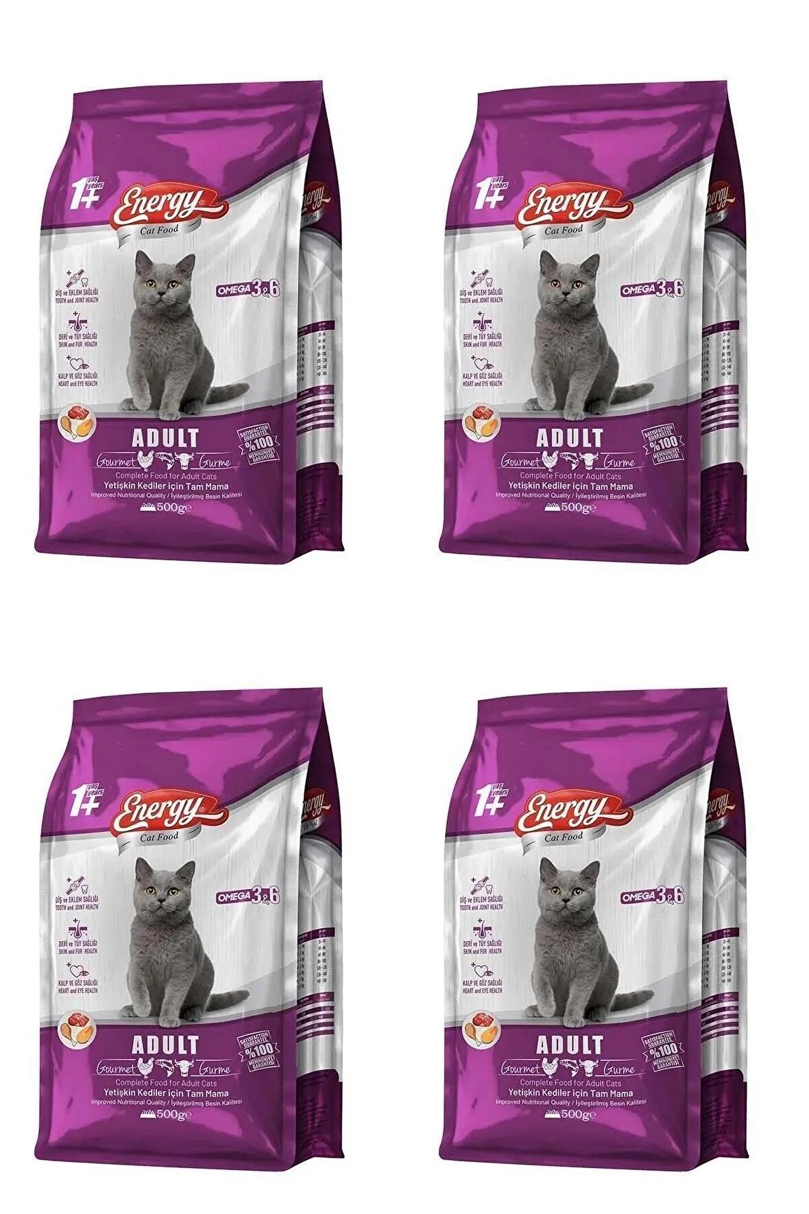 Energy Gurme Yetişkin Kedi Maması 500 G - 4 Adet