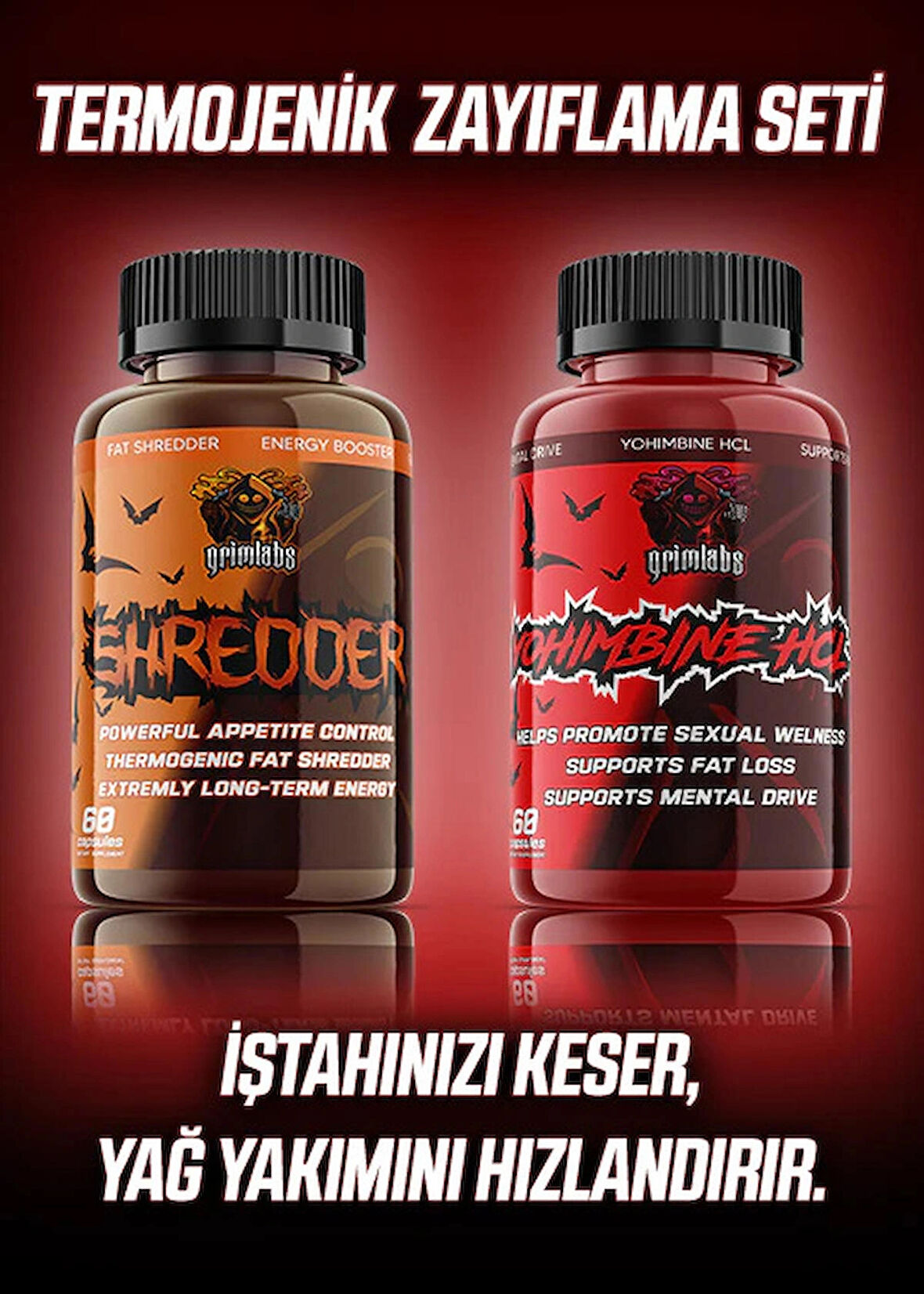 GRİMLABS TERMOJENİK ZAYIFLAMA SETİ - SHREDDER FAT BURNER & YOHİMBİNE