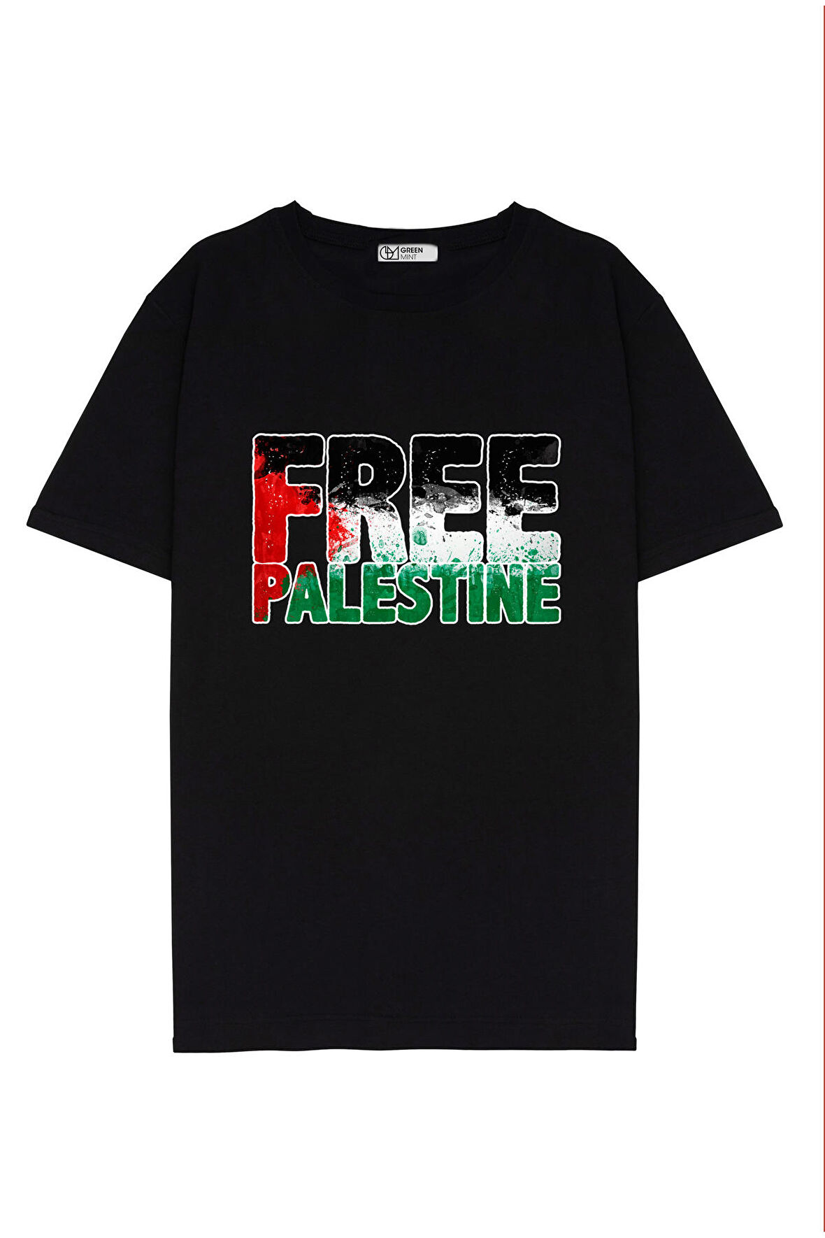 Özgür Filistin - Free Palestine Siyah Regular Unisex Tshirt