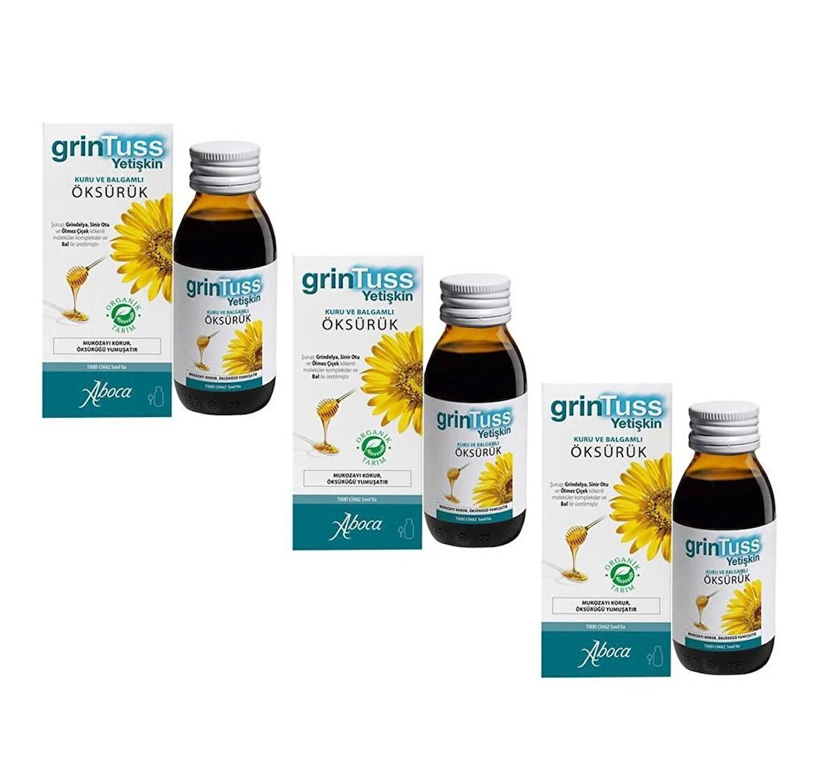 GrinTuss Yetişkin Öksürük Şurubu 128 Gr - 3 ADET