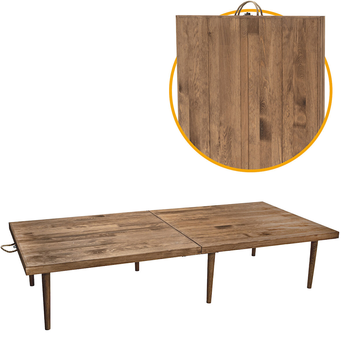 Piknik Masası - Katlanılabilir Çam Massif Masa - Kamp Masası - 70x150x35cm 