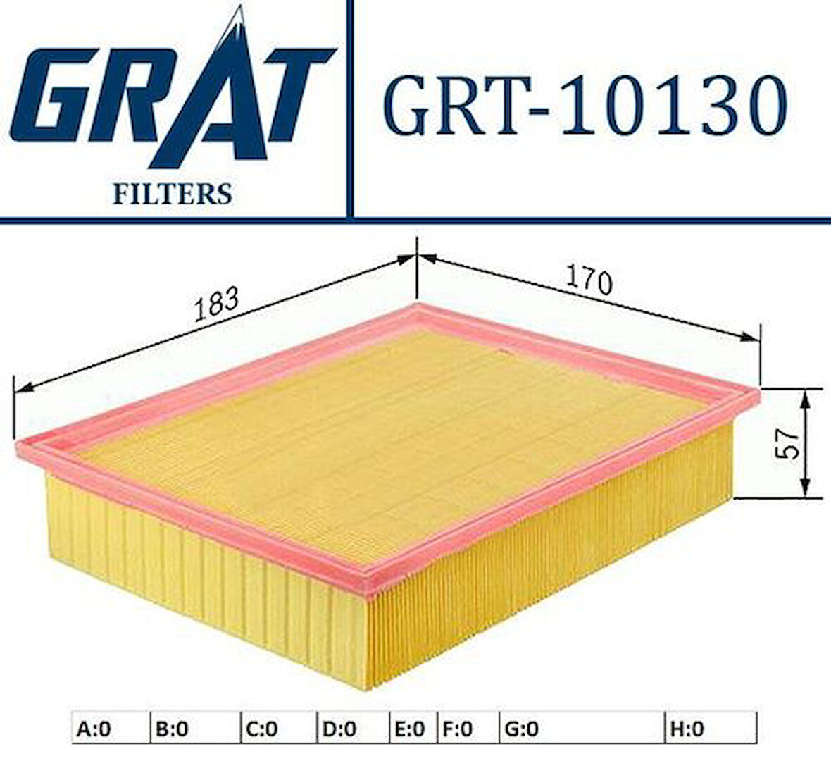 Grat 10130 Hava Filtresi Sedici 1.9D 06-Suzuki SX4 1.9DDIS 06- 71743887