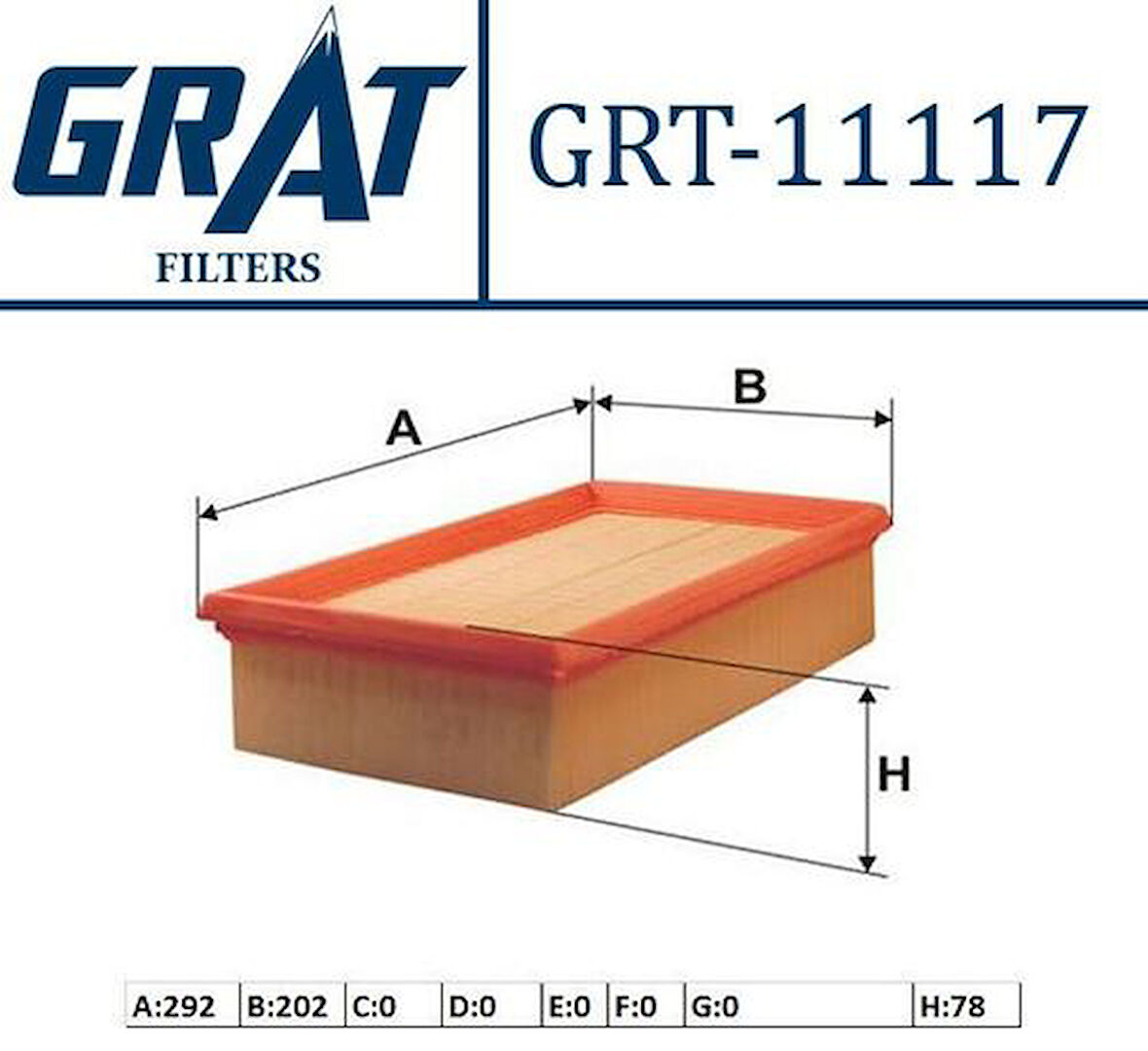 Grat 11117 Hava Filtresi Master III-Movano 2.3 CDI-CDTI 2009 8200795348