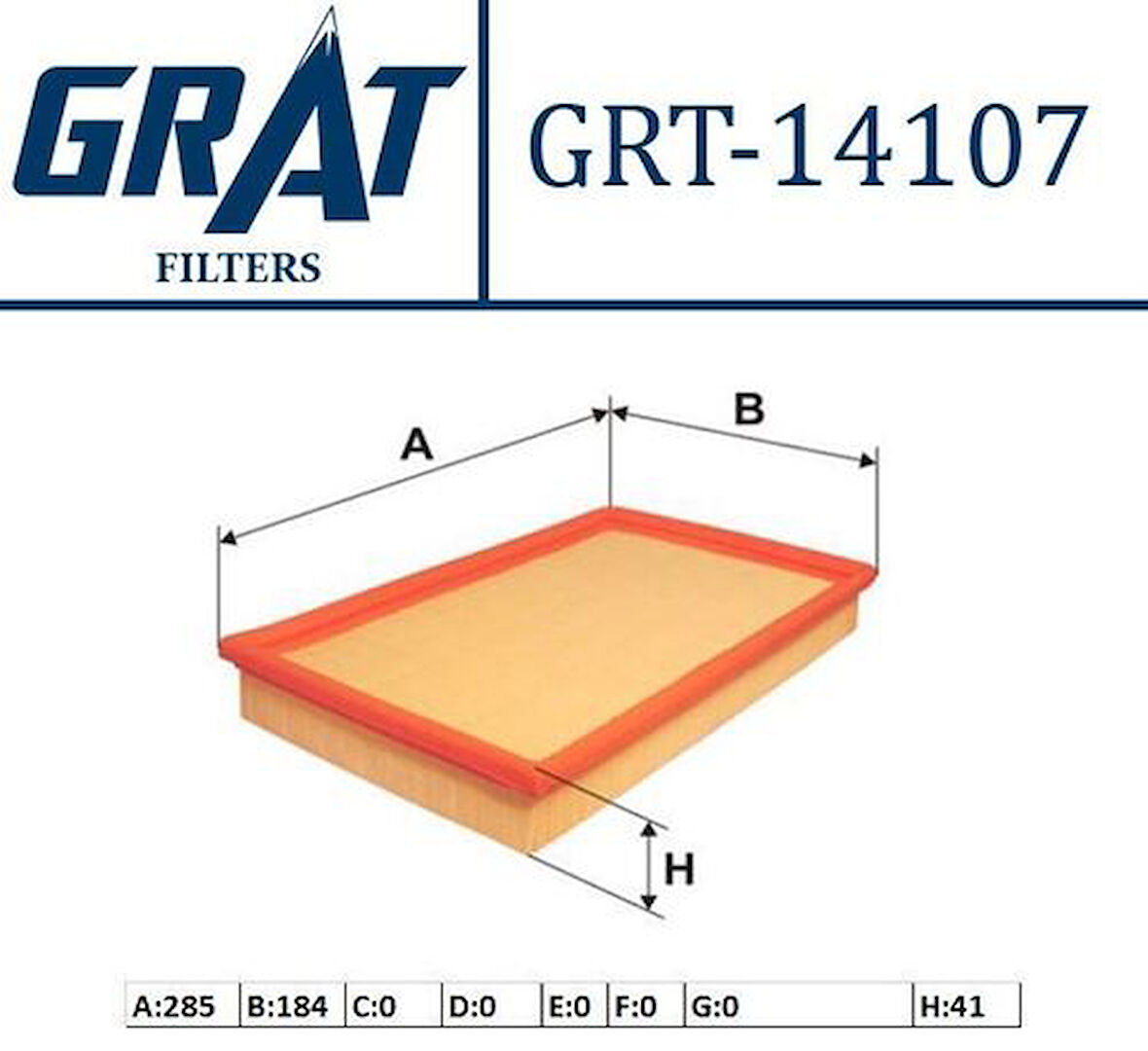 Grat 14107 Hava Filtresi Vectra A 1.6 1.8 S 2.0 2.0 I 834297