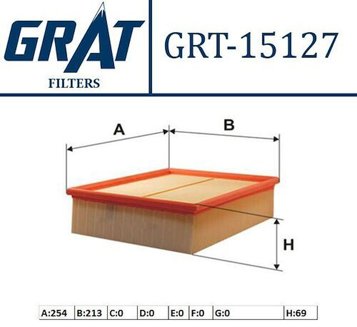 Grat 15127 Hava Filtresi Volkswagen Passat 97-05 A4 98-01 A6 98-05 Superb 02-07 059133843A0