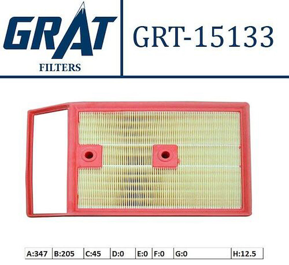 Grat 15133 Hava Filtresi Volkswagen Polo 15-18 A1 15-18 Ibiza 16-17 Fabia 14 6C0129620D