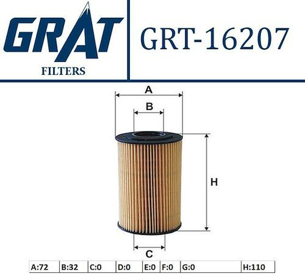 Grat 16207 Yağ Filtresi-Eleman Tip Santa Fe 2.2 CRDI 06-Sonata 2.0 CRDI 06-Tucson 2.0 CRDI 06-10-Magentis 2.0 CRDI 06-Sportage 06-2.0 CRDI 2632027401
