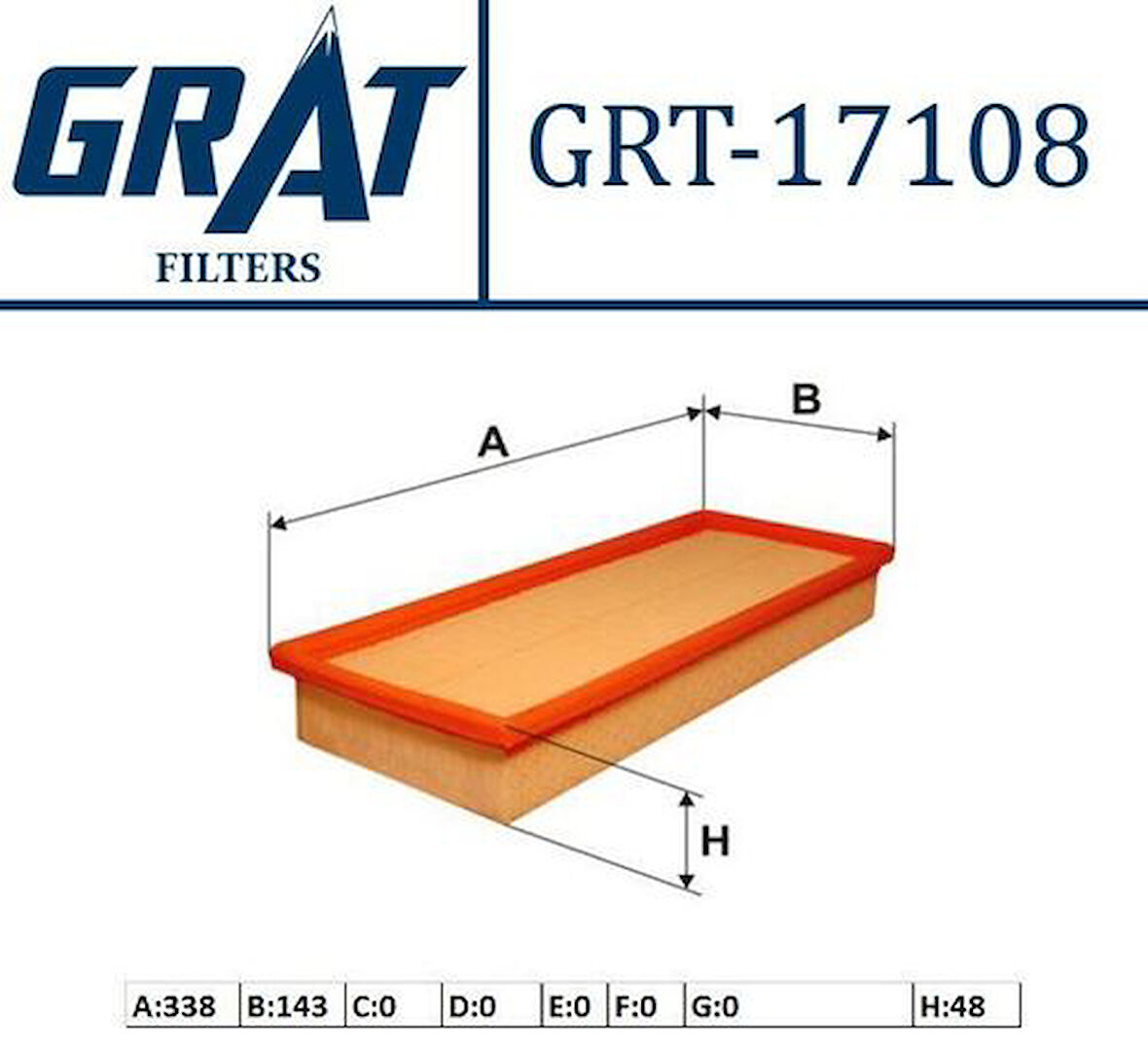 Grat 17108 Hava Filtresi Mondeo 2.0-2.2 2000 1S719601A1B