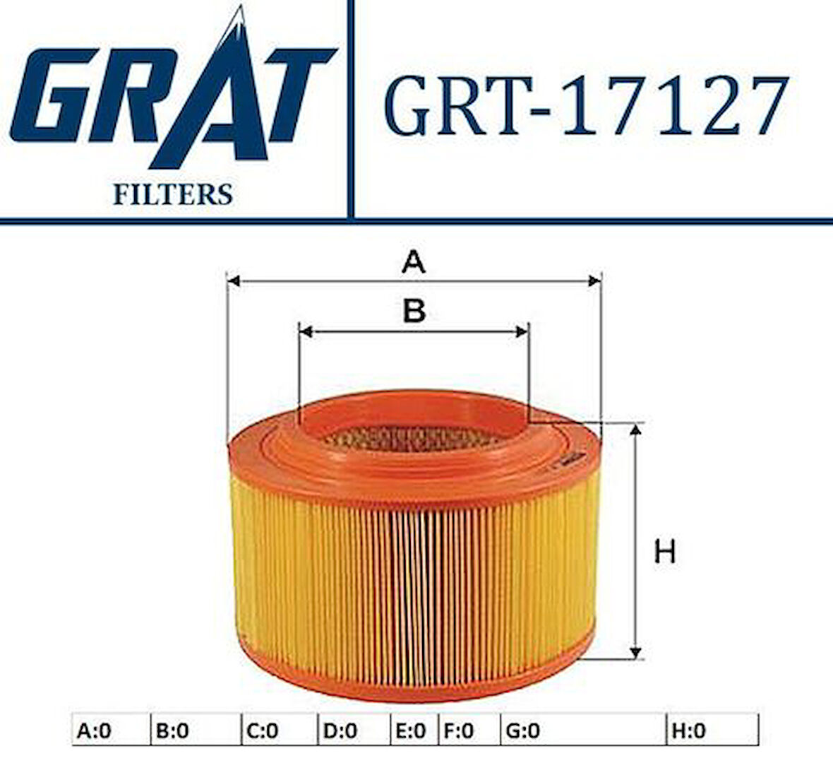 Grat 17127 Hava Filtresi Ranger 2.2 TDI 3.2 TDI 11 172071