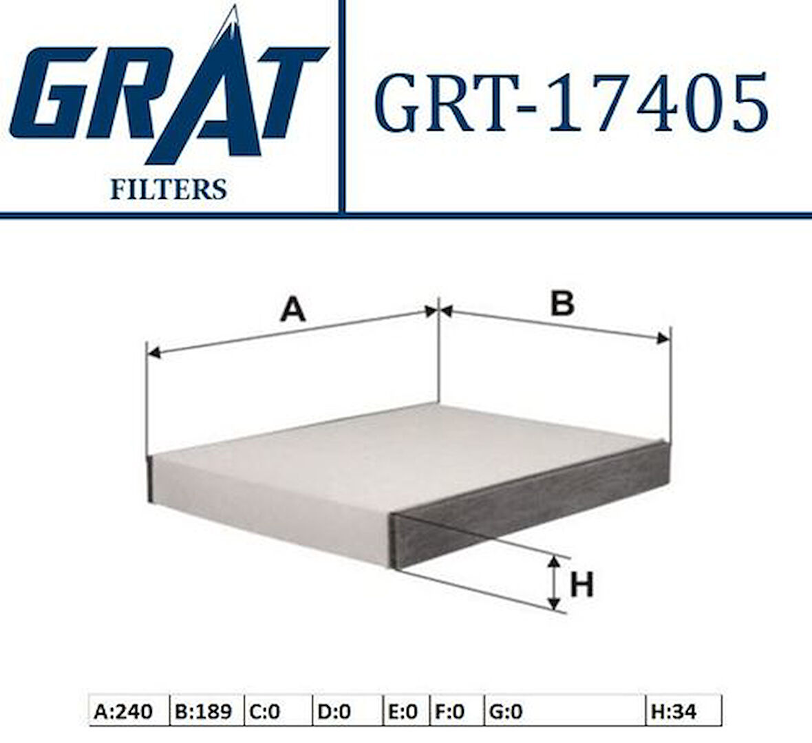 Grat 17405 Kabin Filtresi Fiesta 02- 2S6H16N619AA