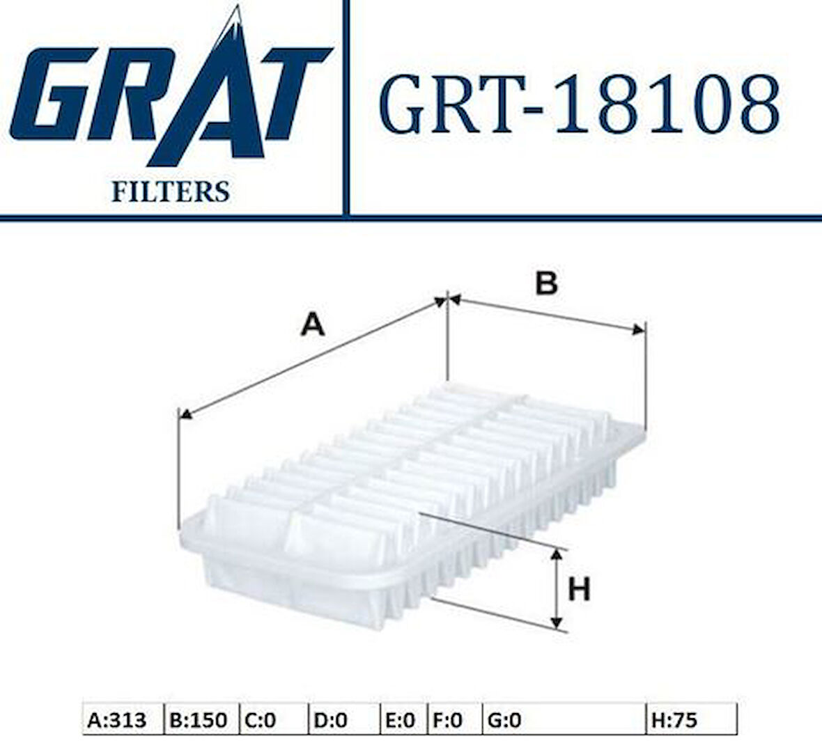 Grat 18108 Hava Filtresi Yaris 1.4 D4D 06-11 Yaris 1.4 D4D 12-RAV4 2.0 D4D 15-Avensis 1.6 D4D 15-Verso 1.6 4D4 13-Dizel 178010N020