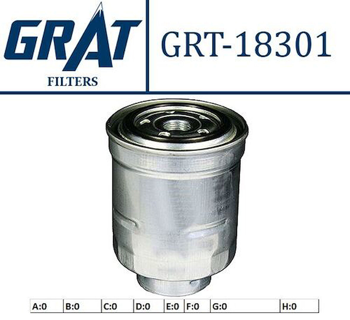 Grat 18301 Mazot Filtresi Corolla 07>11-Aurıs 07>11 1.4 D4D Avensıs 07> Rav-4 12> Honda Cr-V 06>07 2.2D Crv 02-06 2.2D
