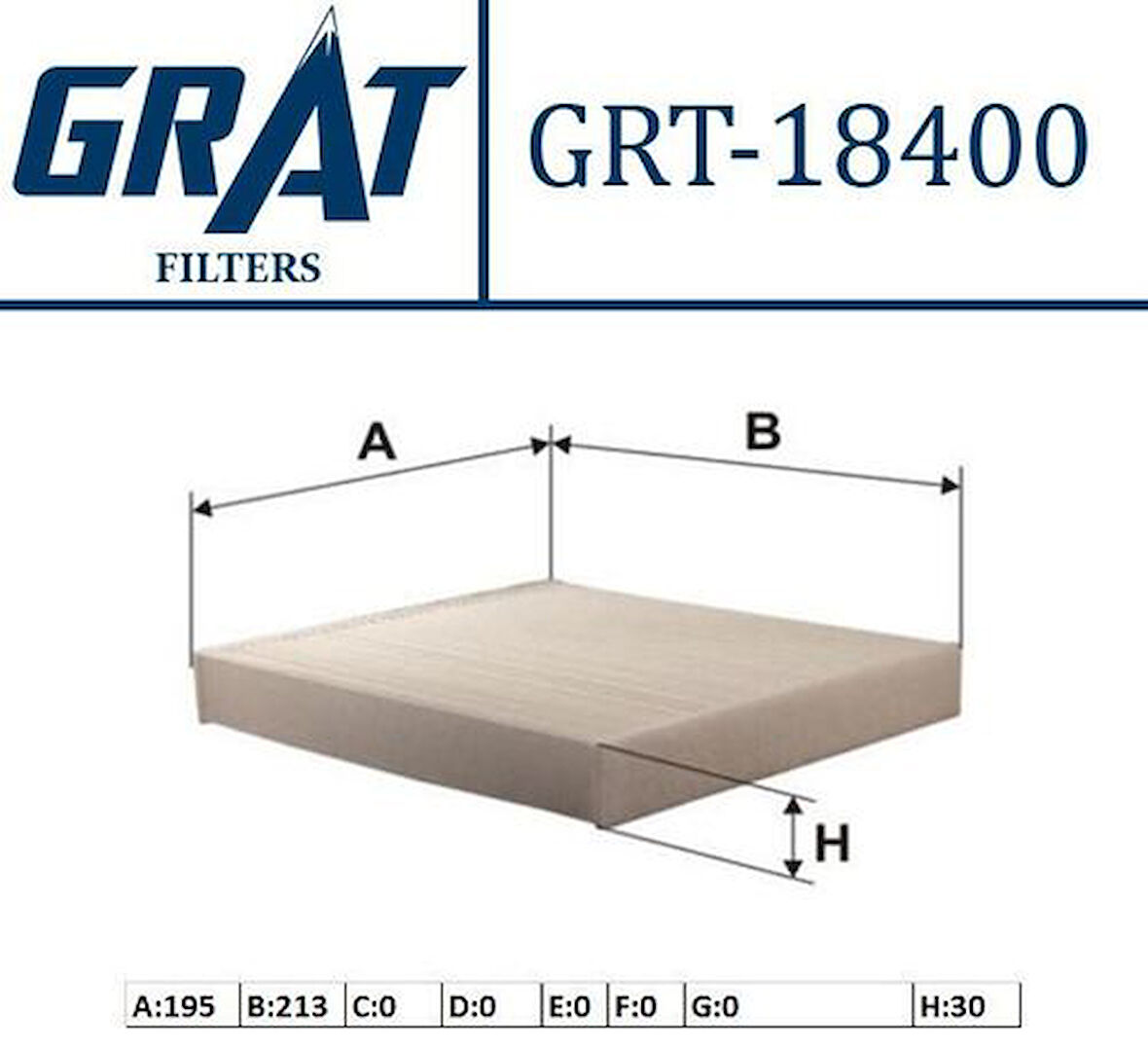 Grat 18400 Polen Filtresi Corolla 07-12 Corolla 13-18 Aurıs 07> Yarıs 06> Rav4 06> Hılux Vıgo 05-15 Avensıs 08-18 Subaru Legacy 09>14 Outback 09> Landrover Range Rover Sport 3.0 D 13>