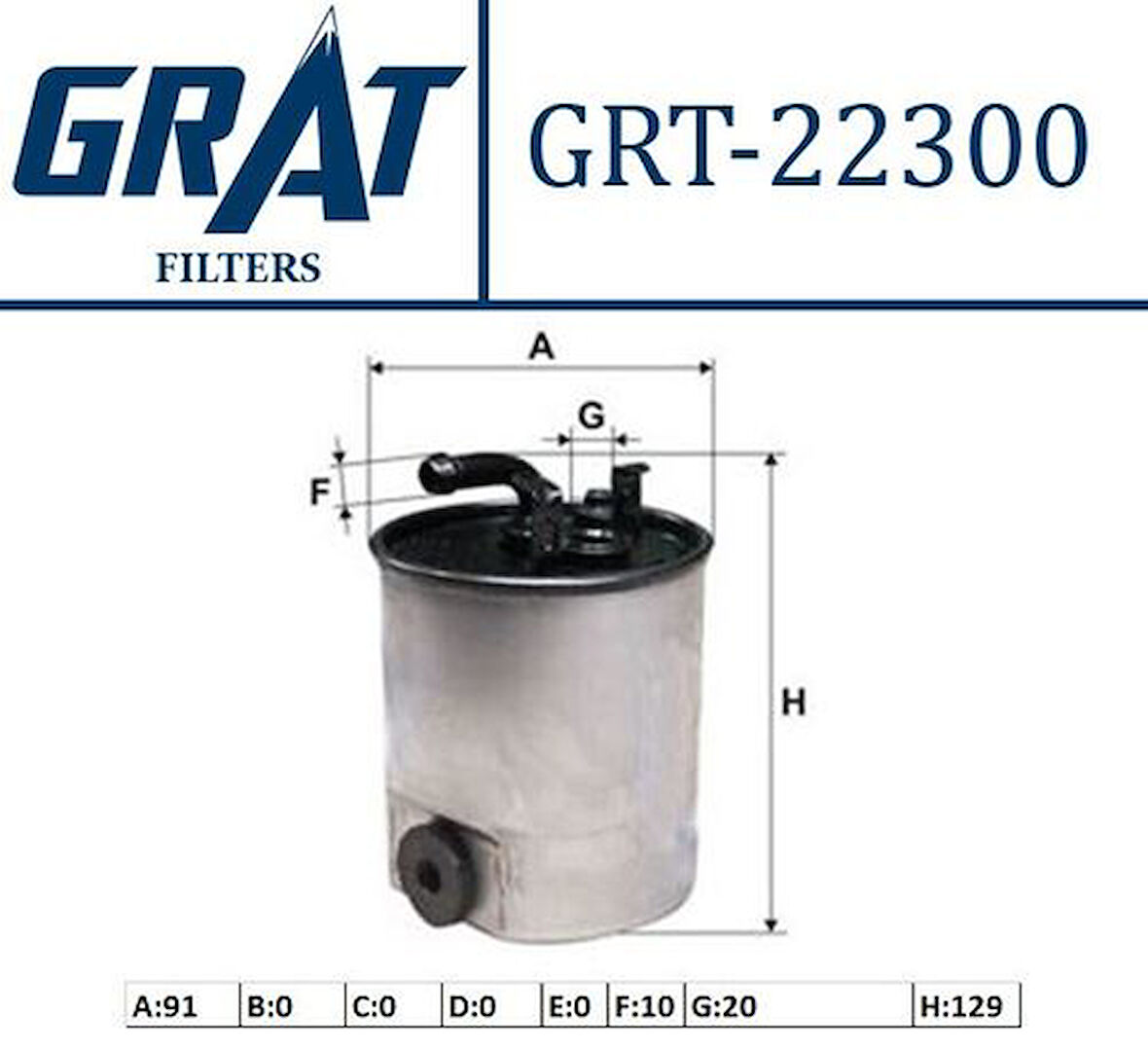 Grat 22300 Yakıt Filtresi OM646-647 W169-203-204-211-221-639-905 6420920101