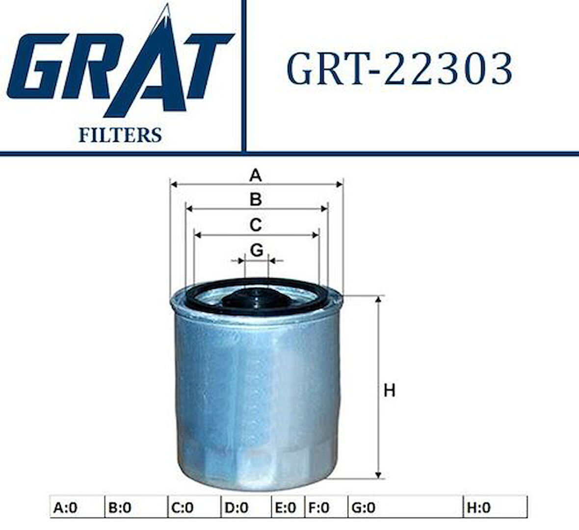 Grat 22303 Mazot Filtresi OM601-602-603 Sprinter-Vito-C-E Serisi H35WK02D87