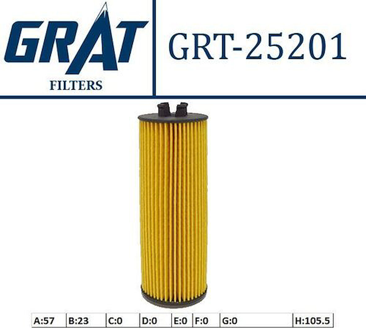 Grat 25201 Yağ Filtresi Chevrolet Aveo 1.3 11-Corsa 1.3 55589295
