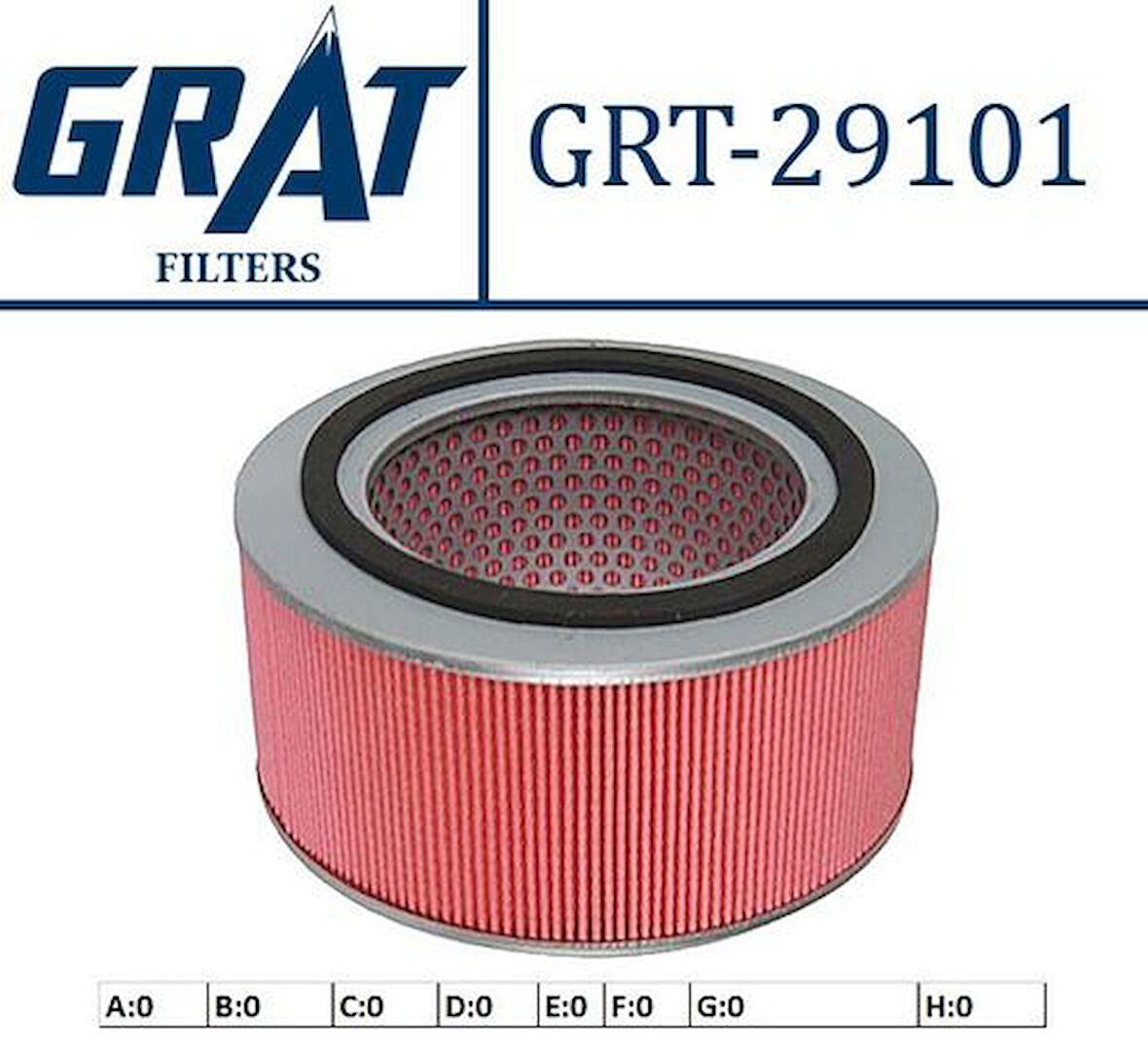 Grat 29101 Hava Filtresi Mazda E2200 Minibüs 00-Acık Tip YM R2S213Z40