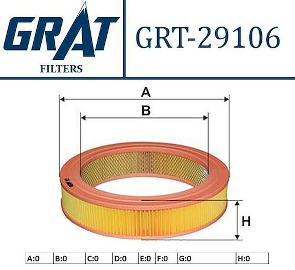 Grat 29106 Hava Filtresi Mazda 626 88-90 F80123603