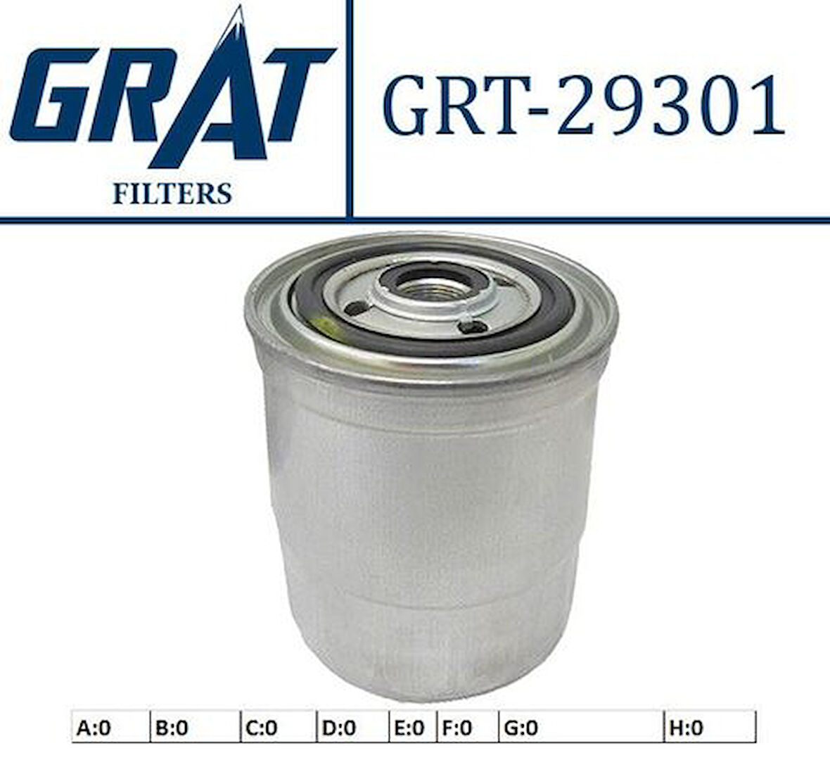Grat 29301 Mazot Filtresi Mazda E2200 94-98-H100 2004-12 2.5D 2.5 Td 2.6D-Bongo 2010-14 K2500 2.5 Crdı K2900 Ym Kısa Kapalı Tıp