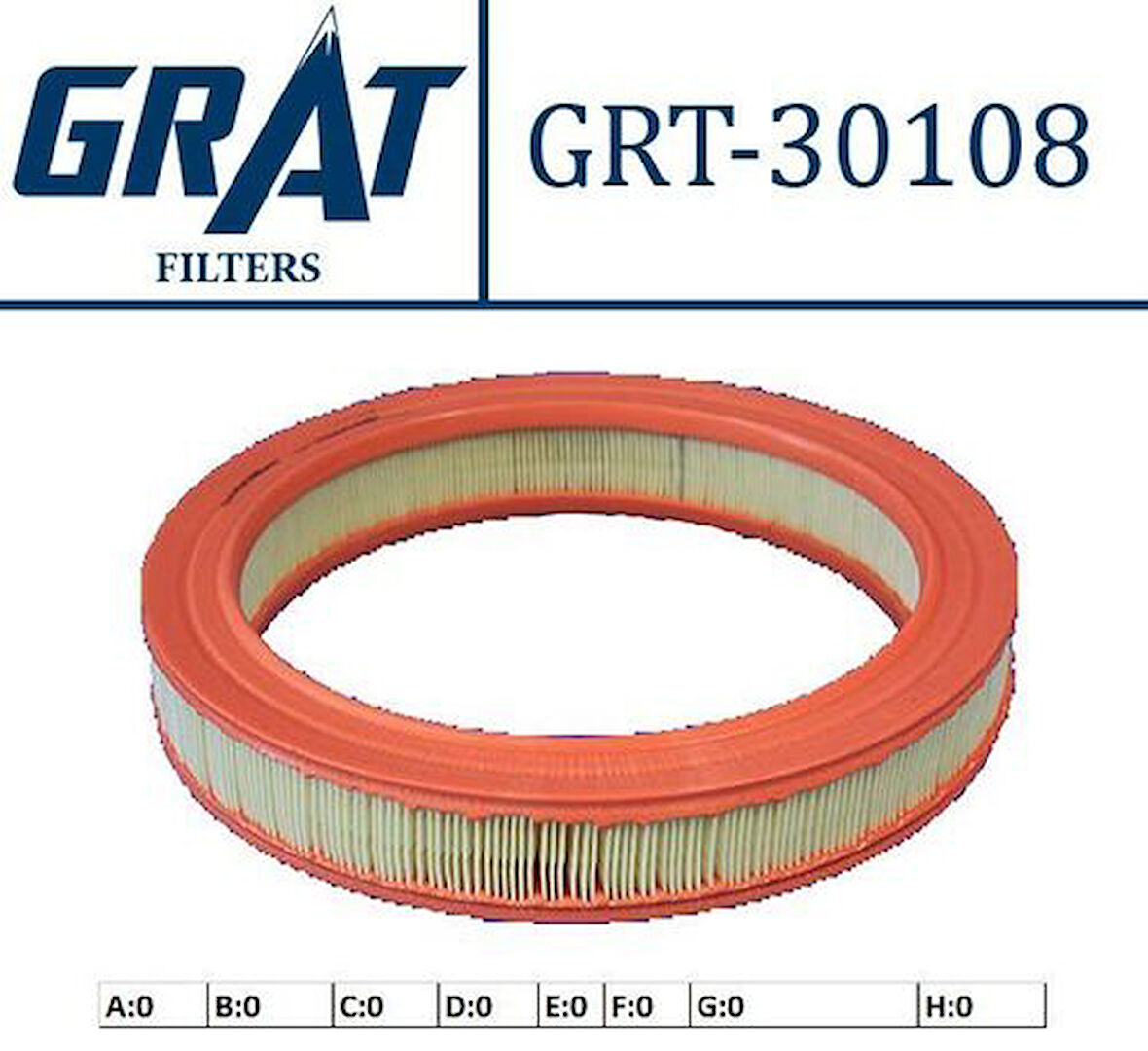Grat 30108 Hava Filtresi 315-316-318 E21 81 E30 85-91-518 E12-E28 81-83 13721258270