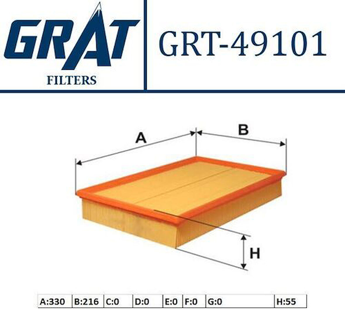 Grat 49101 Hava Filtresi Volvo S60-V70-XC70 S80 02-05 9454647