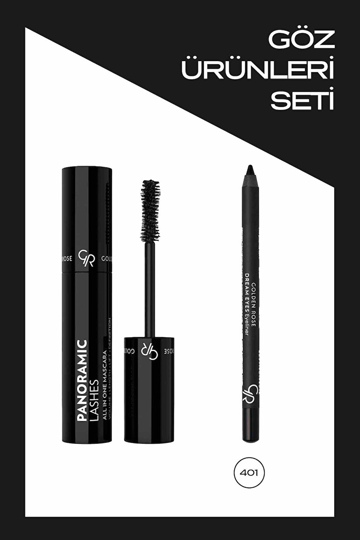 Panoramic Lashes All In One Mascara ve Dream Eyes Eyeliner No:401 Göz Kalemi Makyaj Seti