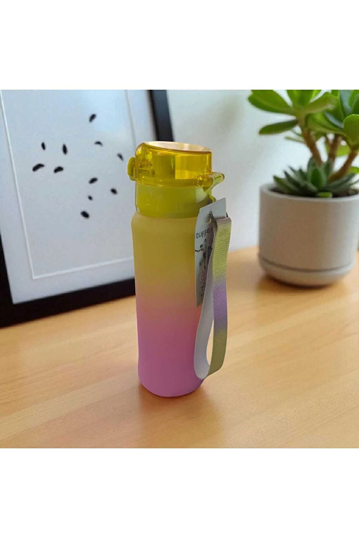 PARADİSE Çift Renkli 700 ml Sızdırmaz pipetsiz ip tutmaçlı Büyük Model Su Şişesi